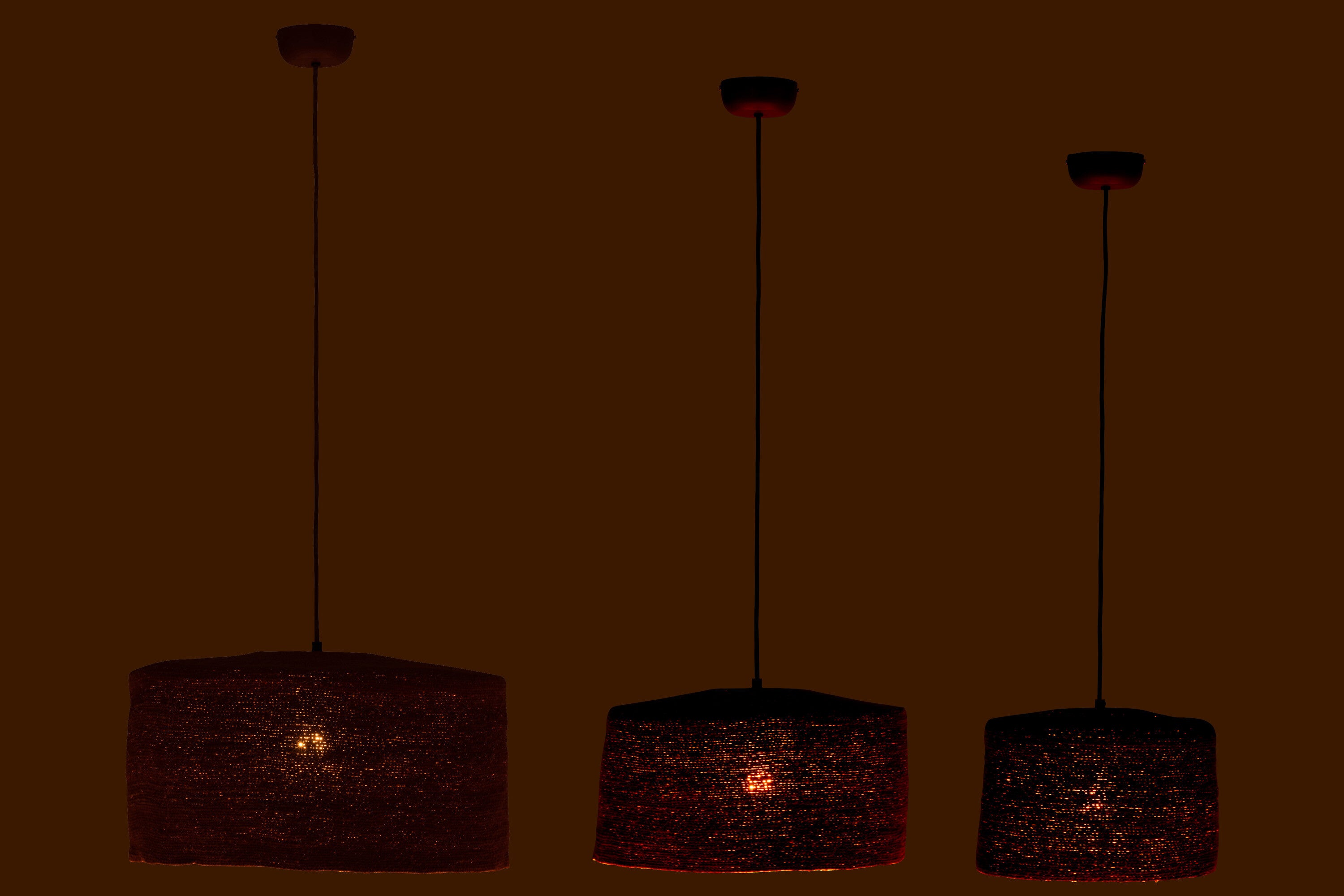 J-Line Set Van 3 Hangende Lamp Moonj Gras Roest