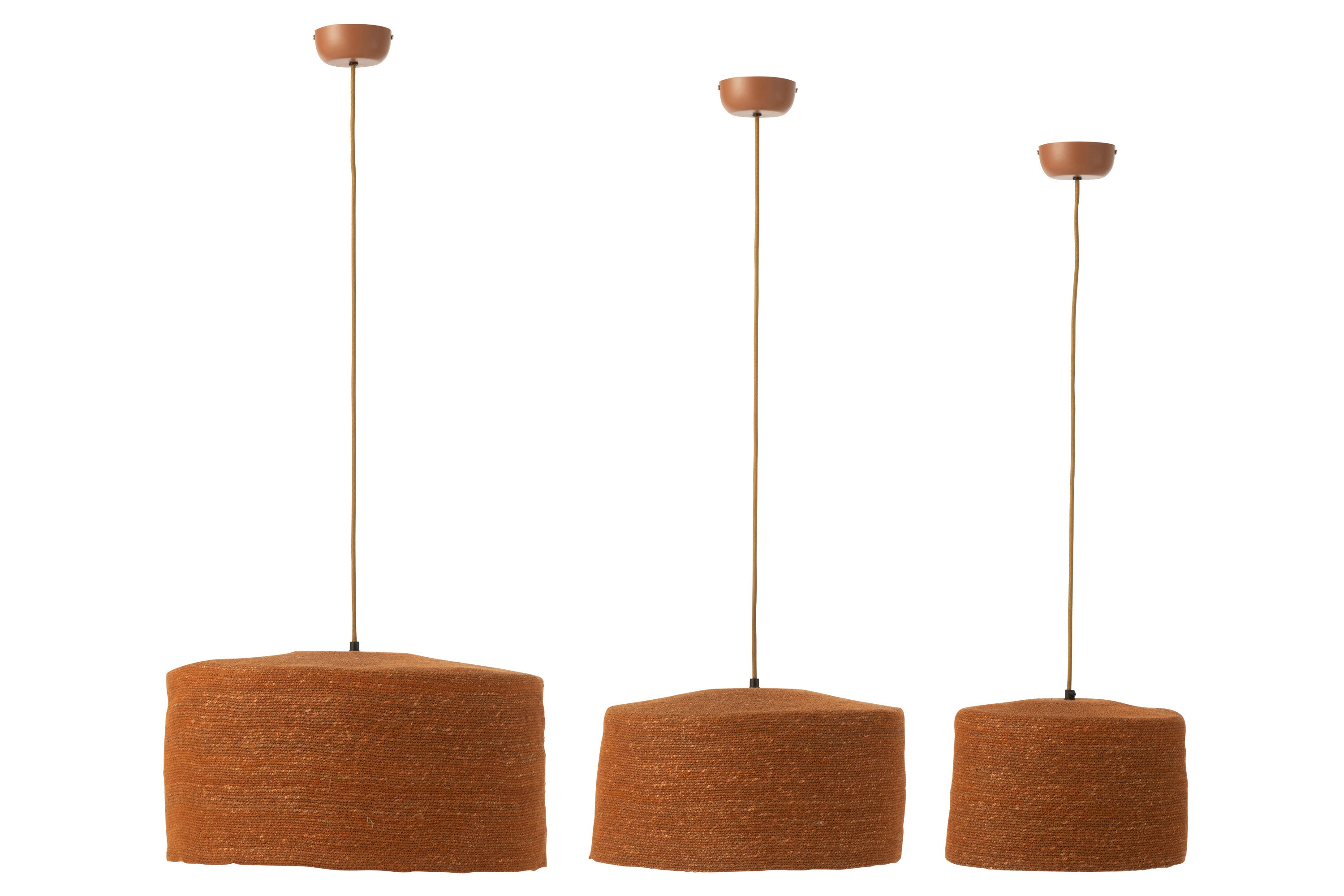 J-Line Set Van 3 Hangende Lamp Moonj Gras Roest