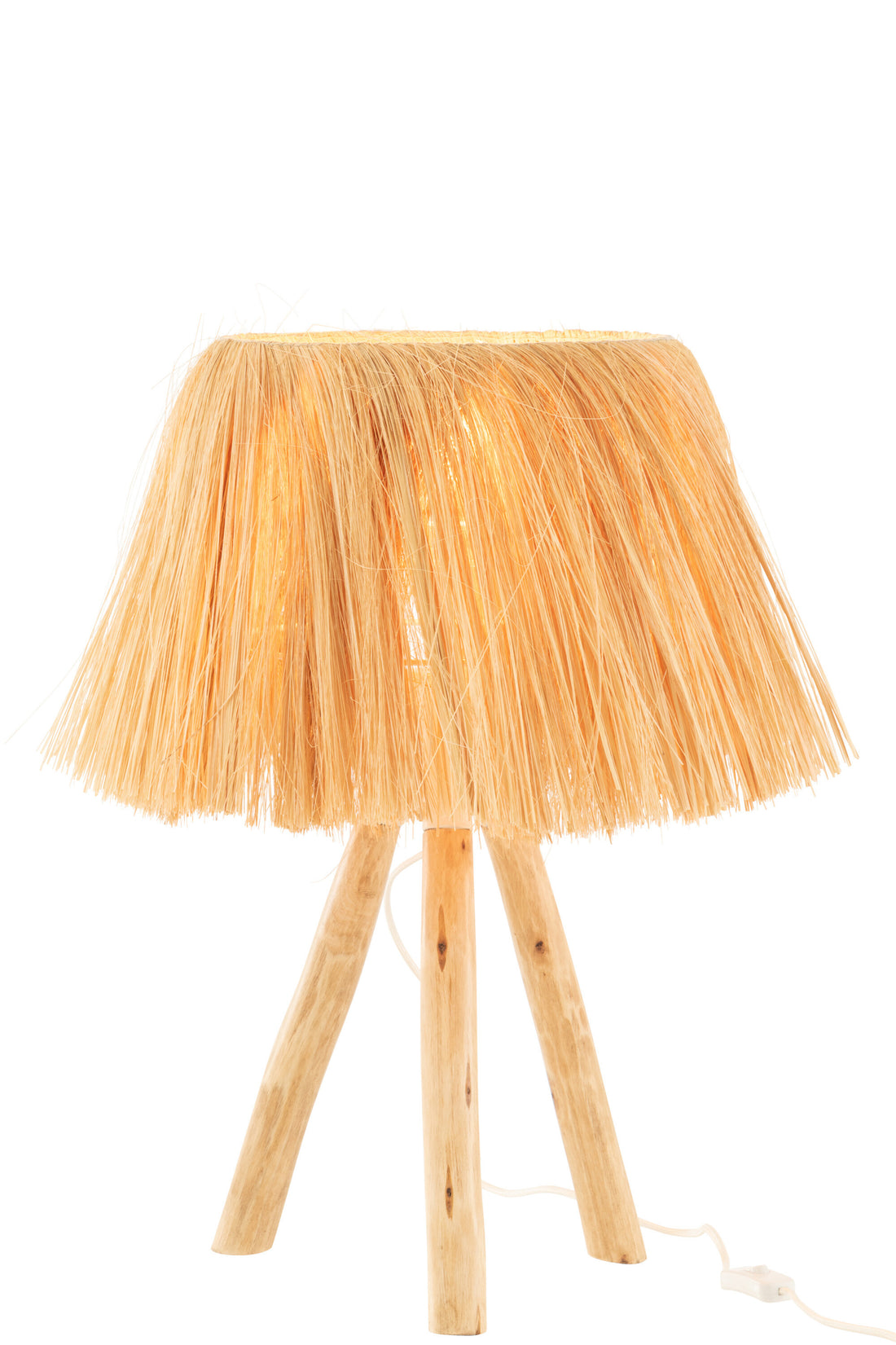 J-Line Tafellamp Bahamas - hout/gras - naturel
