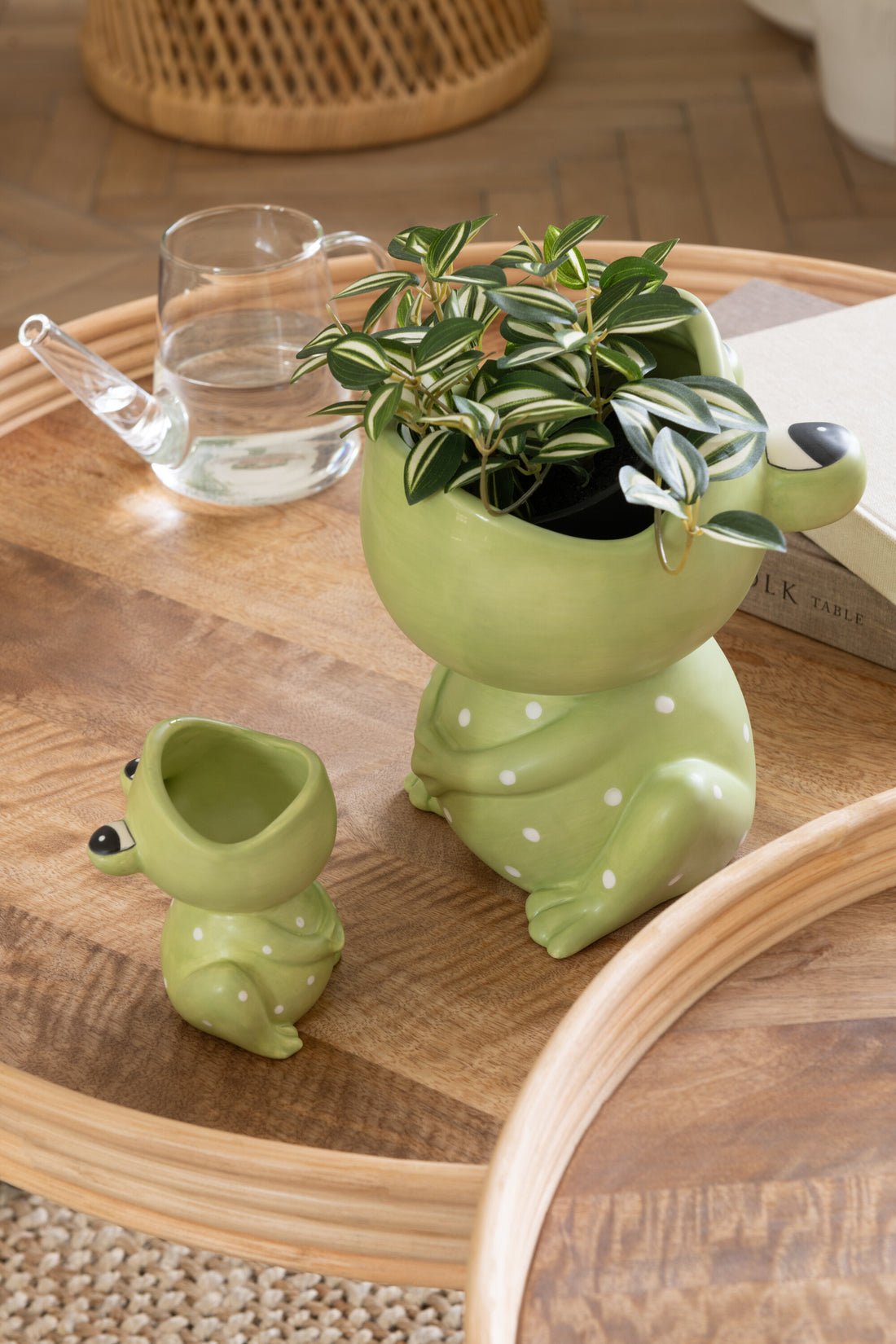 J-Line pant Tradescantia in pot - kunststof - groen/wit