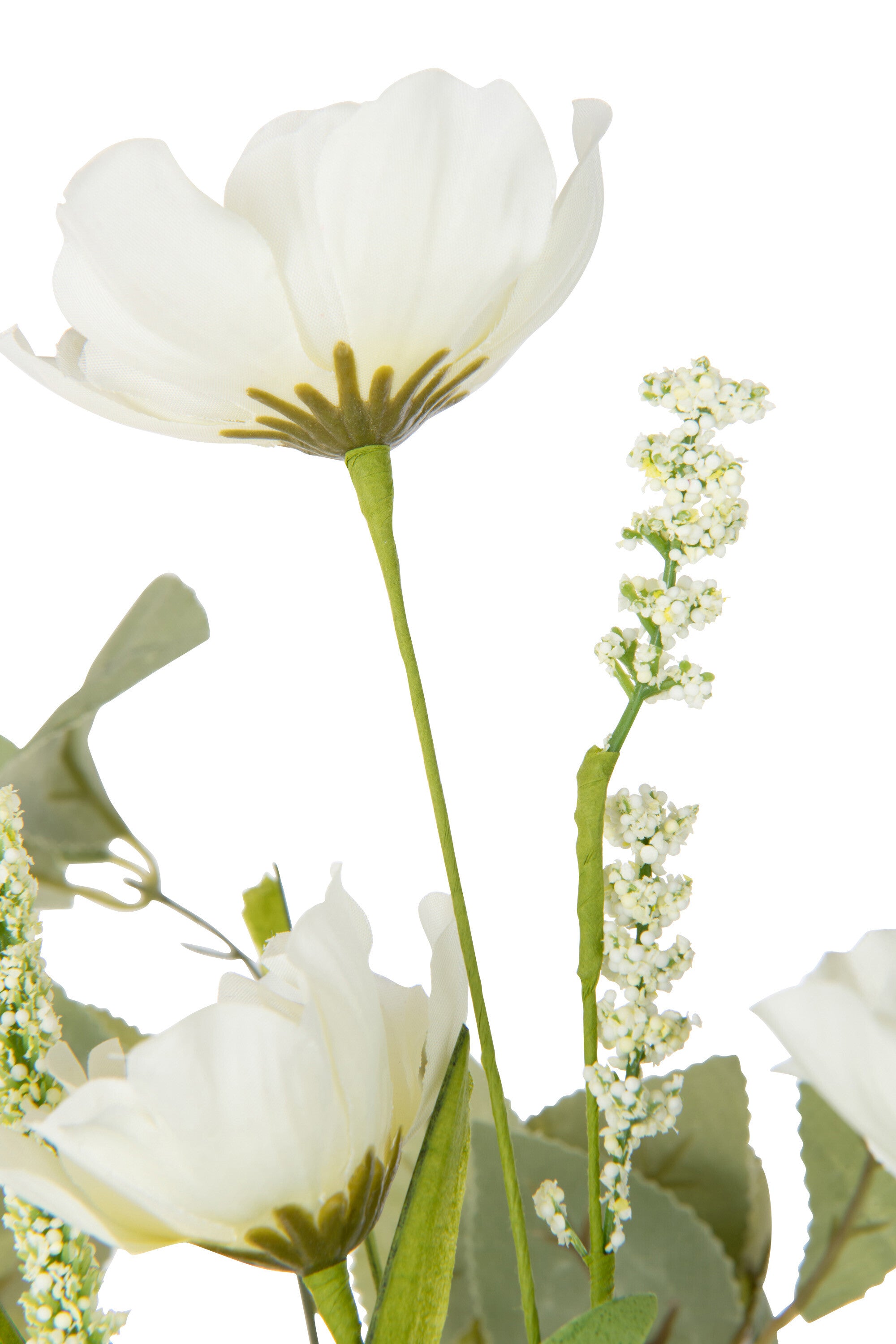 J-Line Boeket Mix Bloemen Kunststof Wit