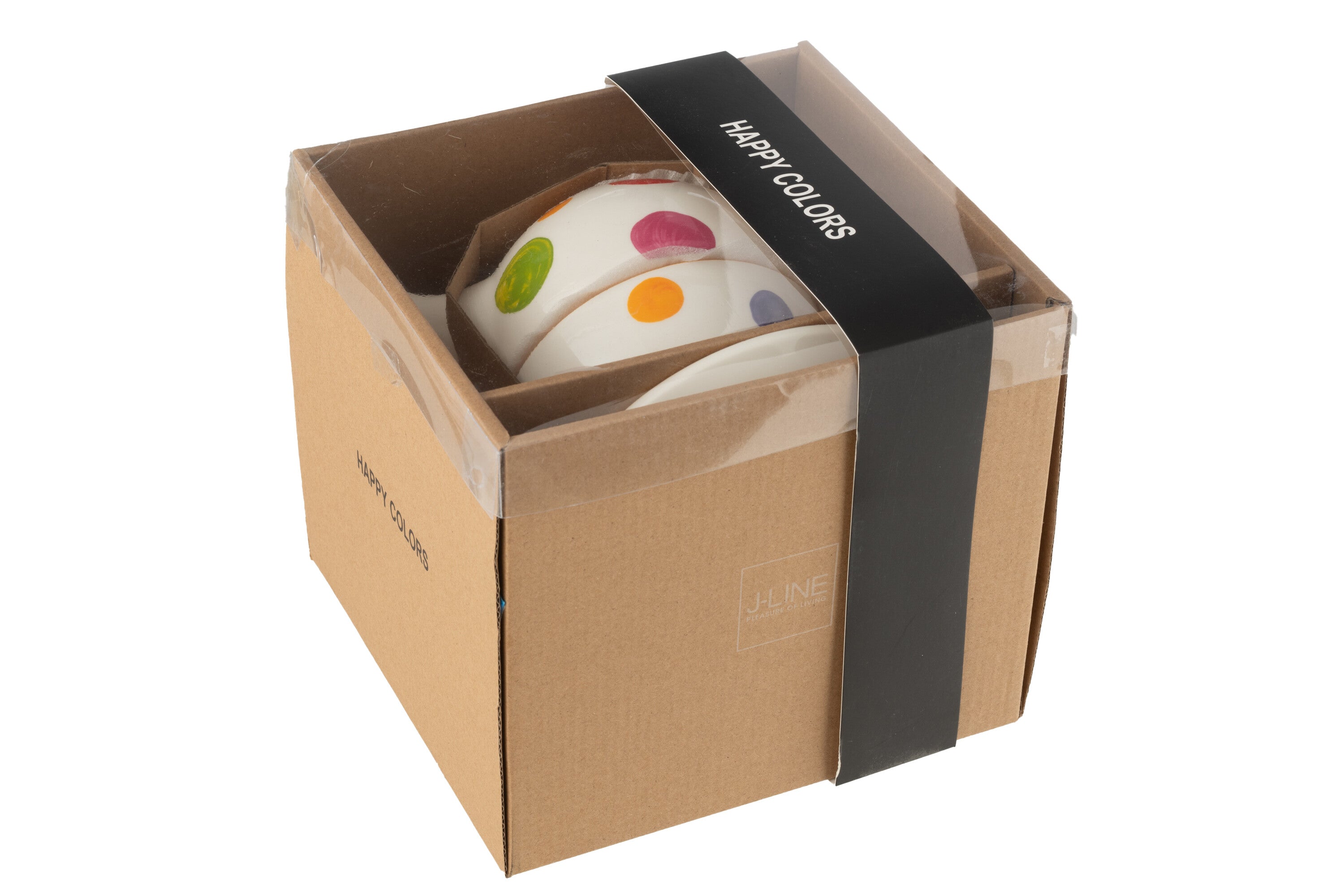 Theekistje voor één gestreept porselein mix