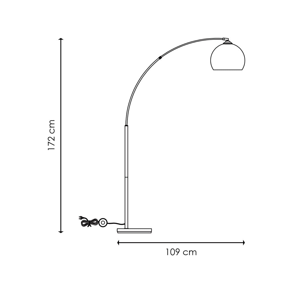 Moderne Shade Vloerlamp Zwart 109x31.5x172 cm E27