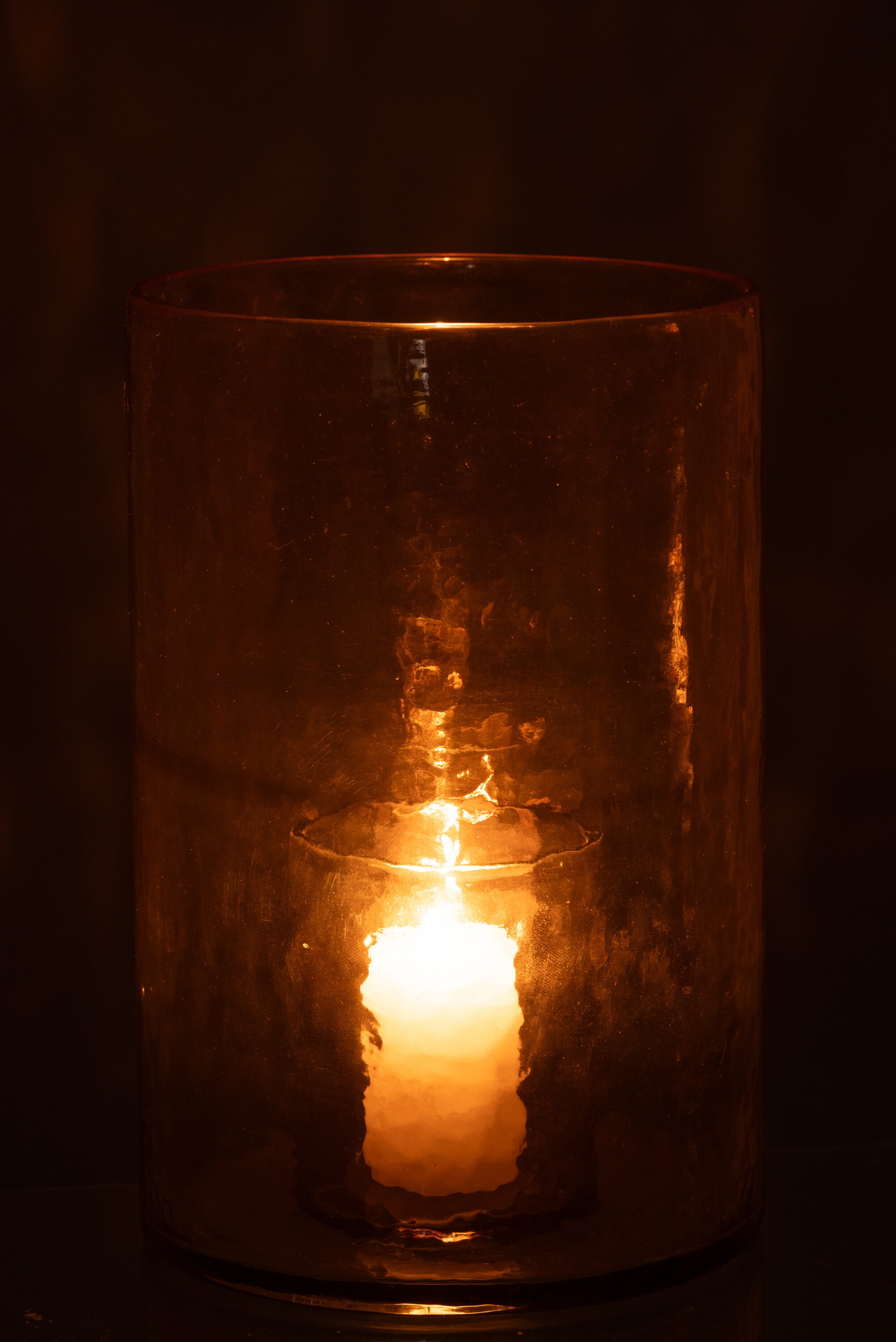J-Line Windlicht Dubbel Glas Geel Large