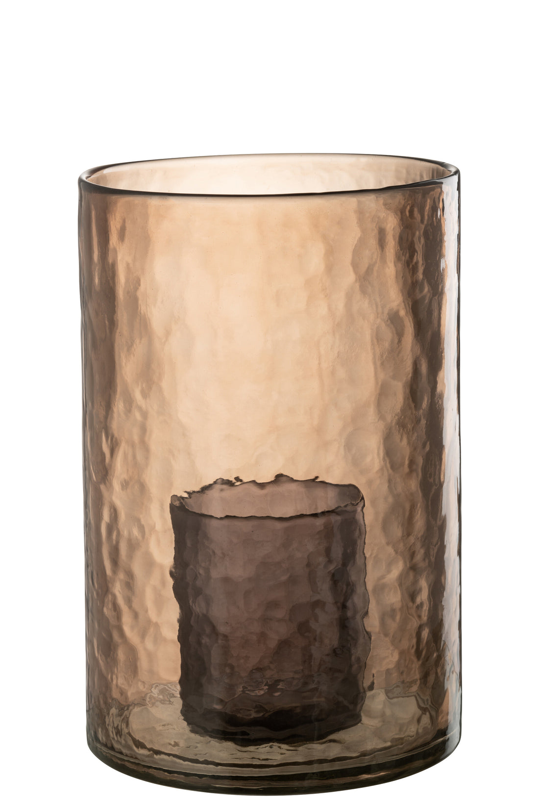 J-Line Windlicht Dubbel Glas Oker Large