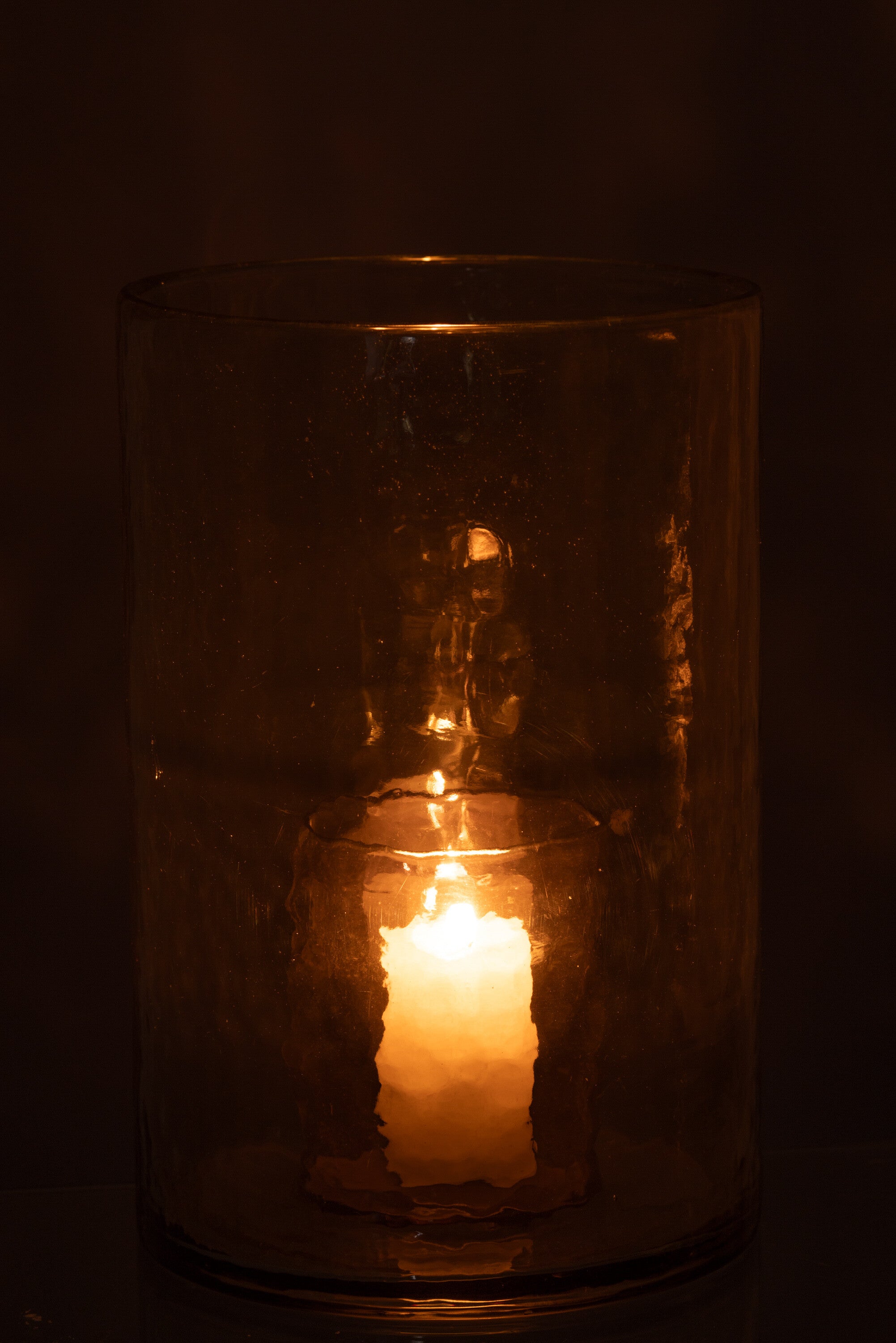 J-Line Windlicht Dubbel Glas Groen Large