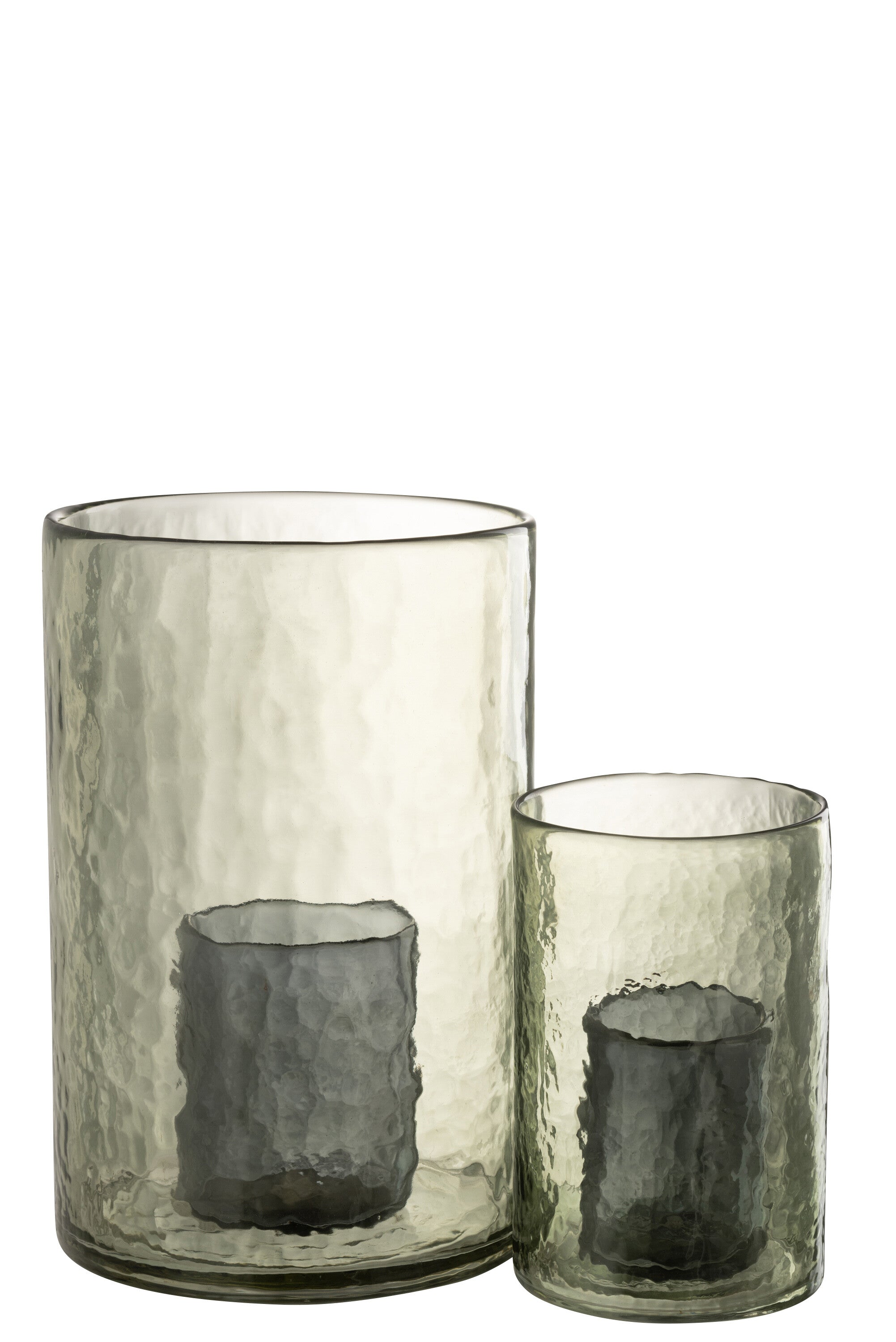 J-Line Windlicht Dubbel Glas Groen Large