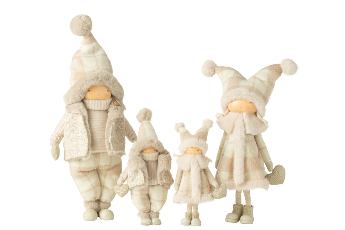 Jongen+Meisje Winter Hart Hars Beige Groot Assortiment Van 2