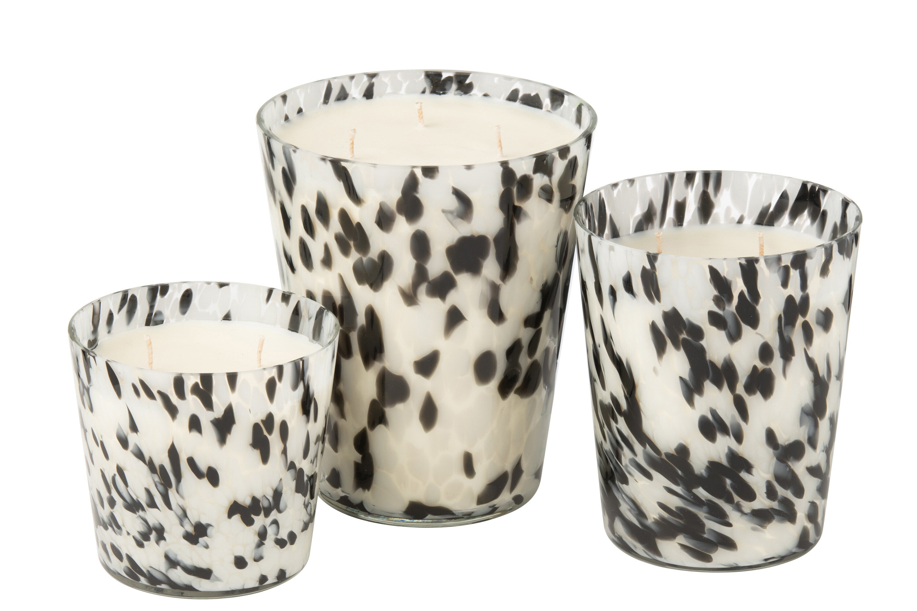 Geurkaars Noa Zwart/Wit Groot-95 Uur