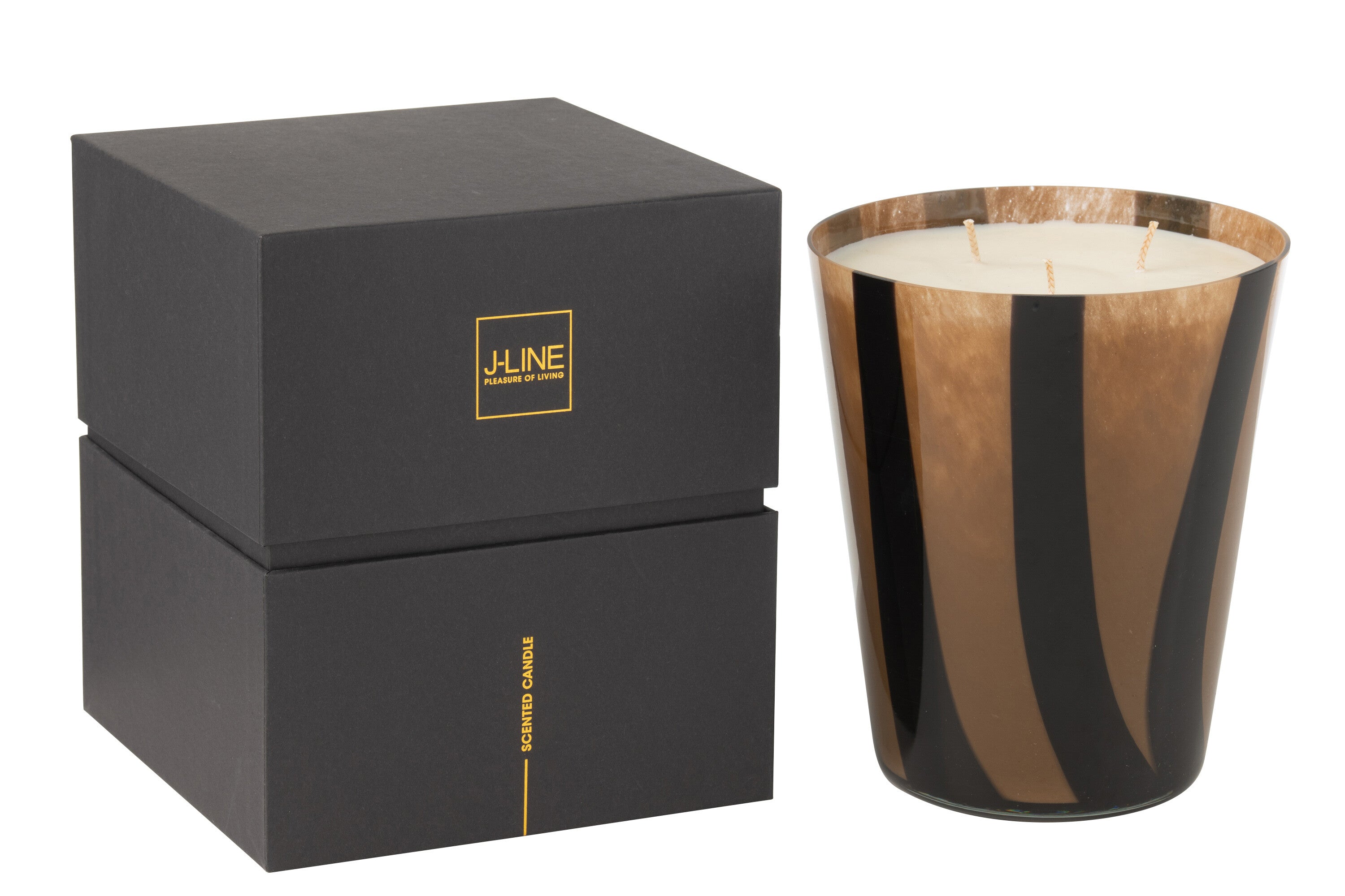 Geurkaars Noa Lines Taupe Groot-95 Uur