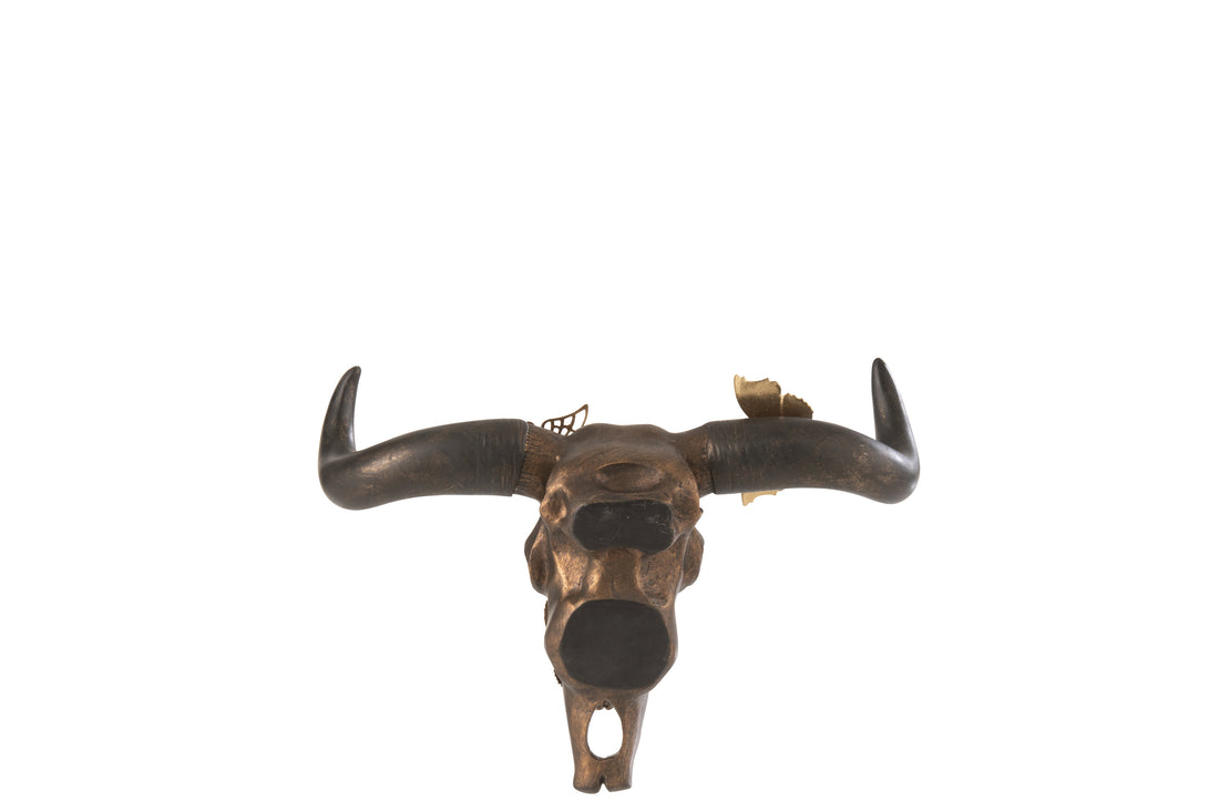 Schedel Os Vlinder Hars Bruin/Goud Klein