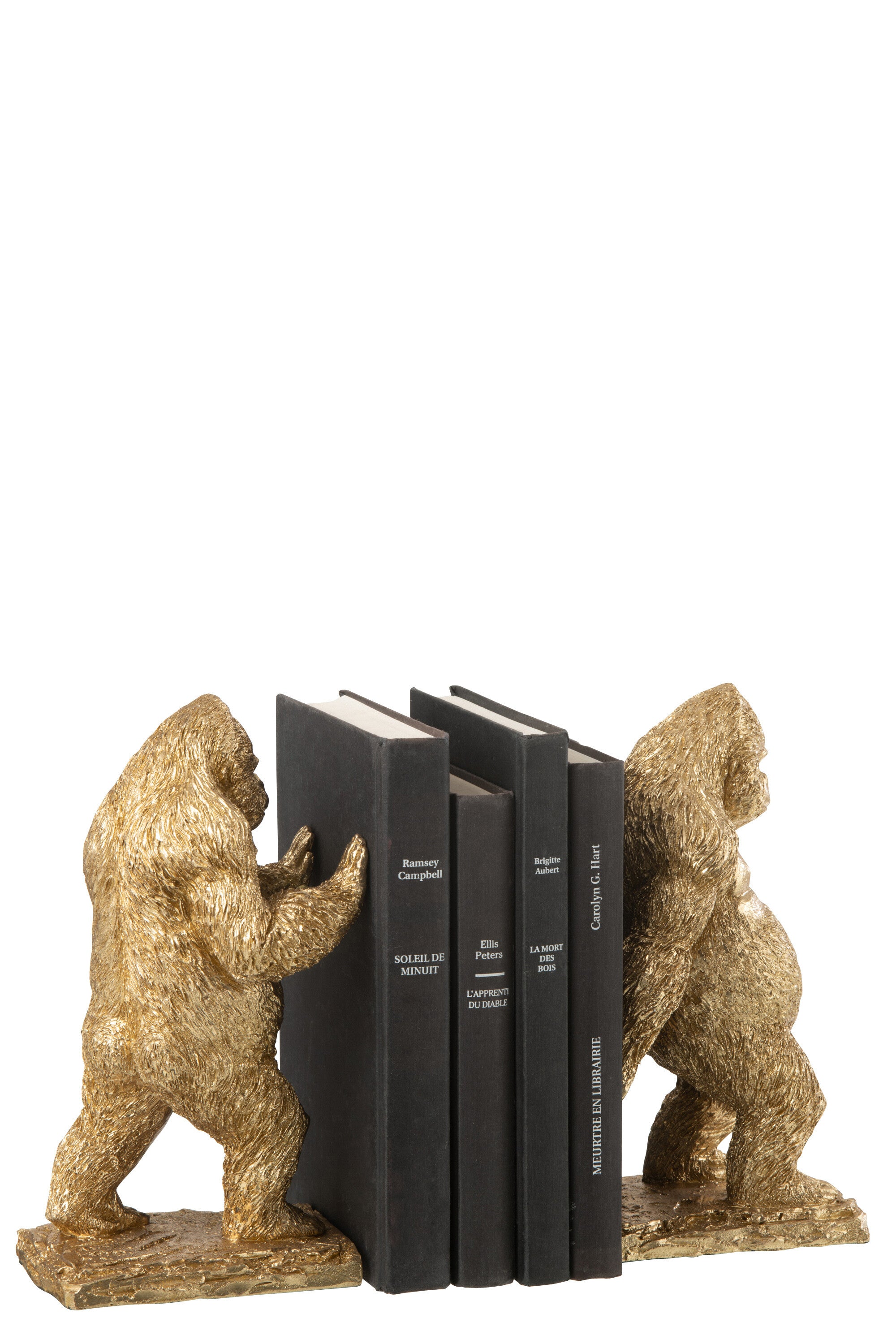 Set van 2 Boeksteun Gorilla Hars Goud