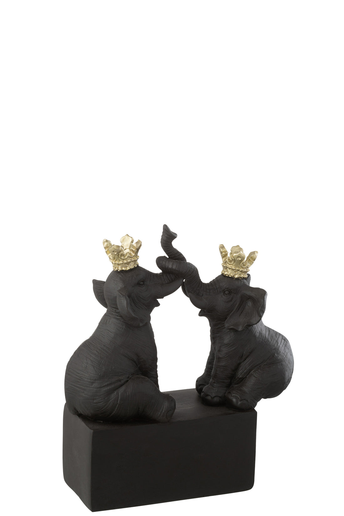 Olifantenkroon op voet van hars zwart/goud