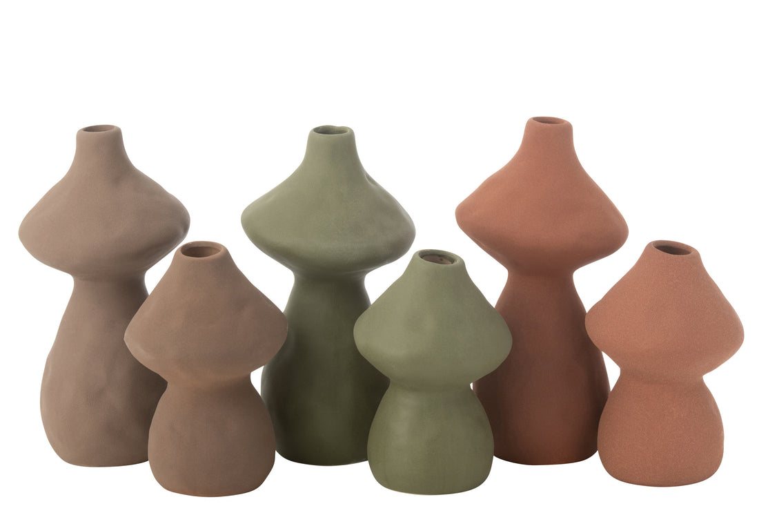 Vaas Paddenstoel Porselein Mix Groot Assortiment Van 3