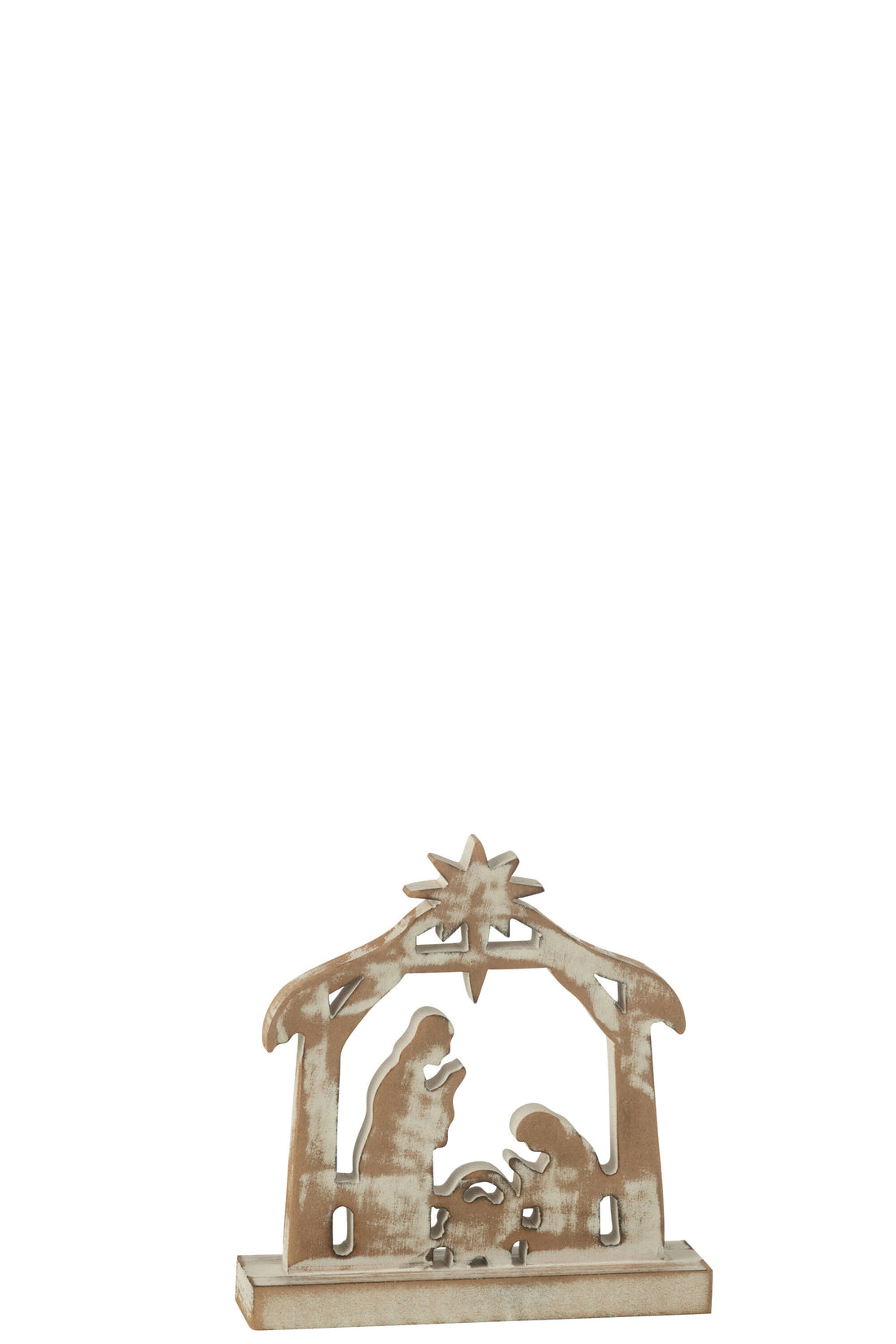 Geboorte Mango Hout Gebroken Wit/Natuurlijk Klein