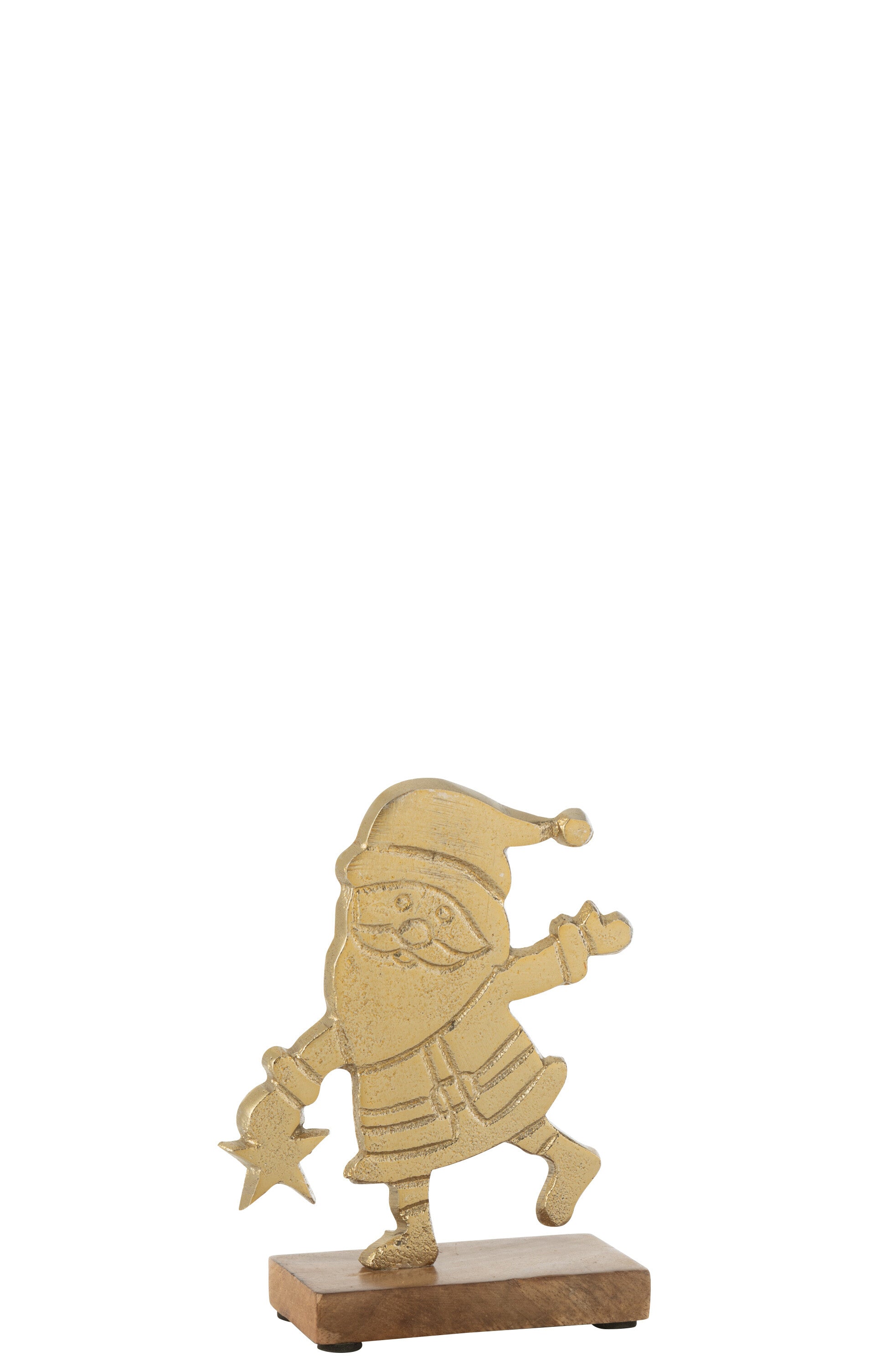 Kerstster op voet Aluminium/Hout Goud Klein