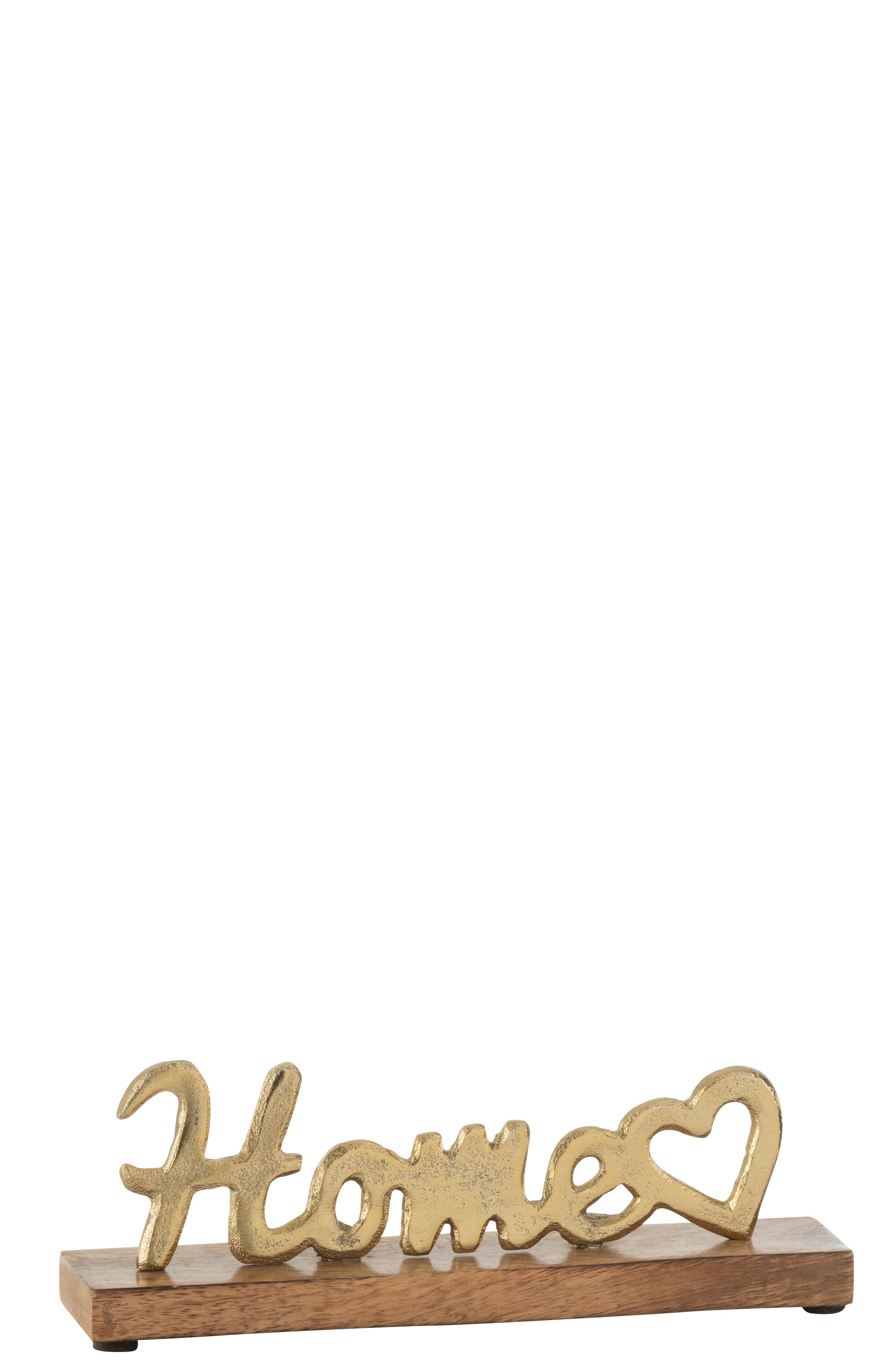 Thuis Hart Op Voet Aluminium/Hout Goud
