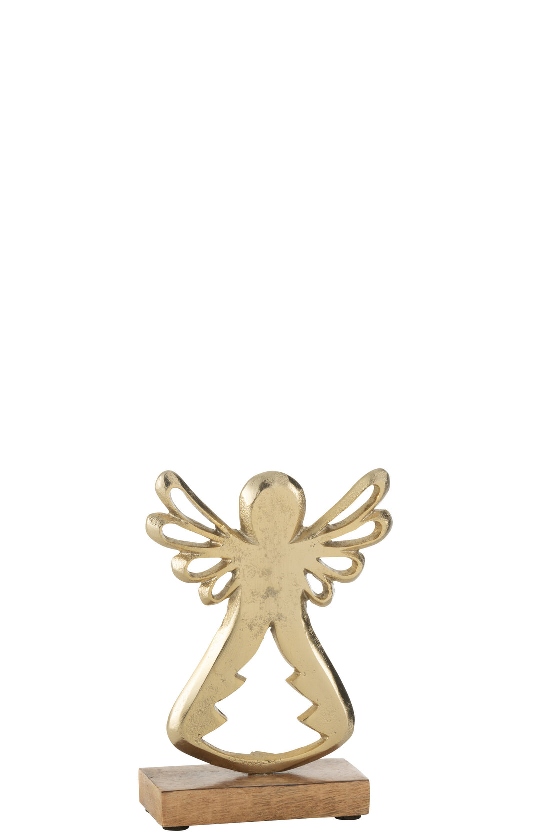 Engel Op Voet Aluminium/Hout Goud Klein