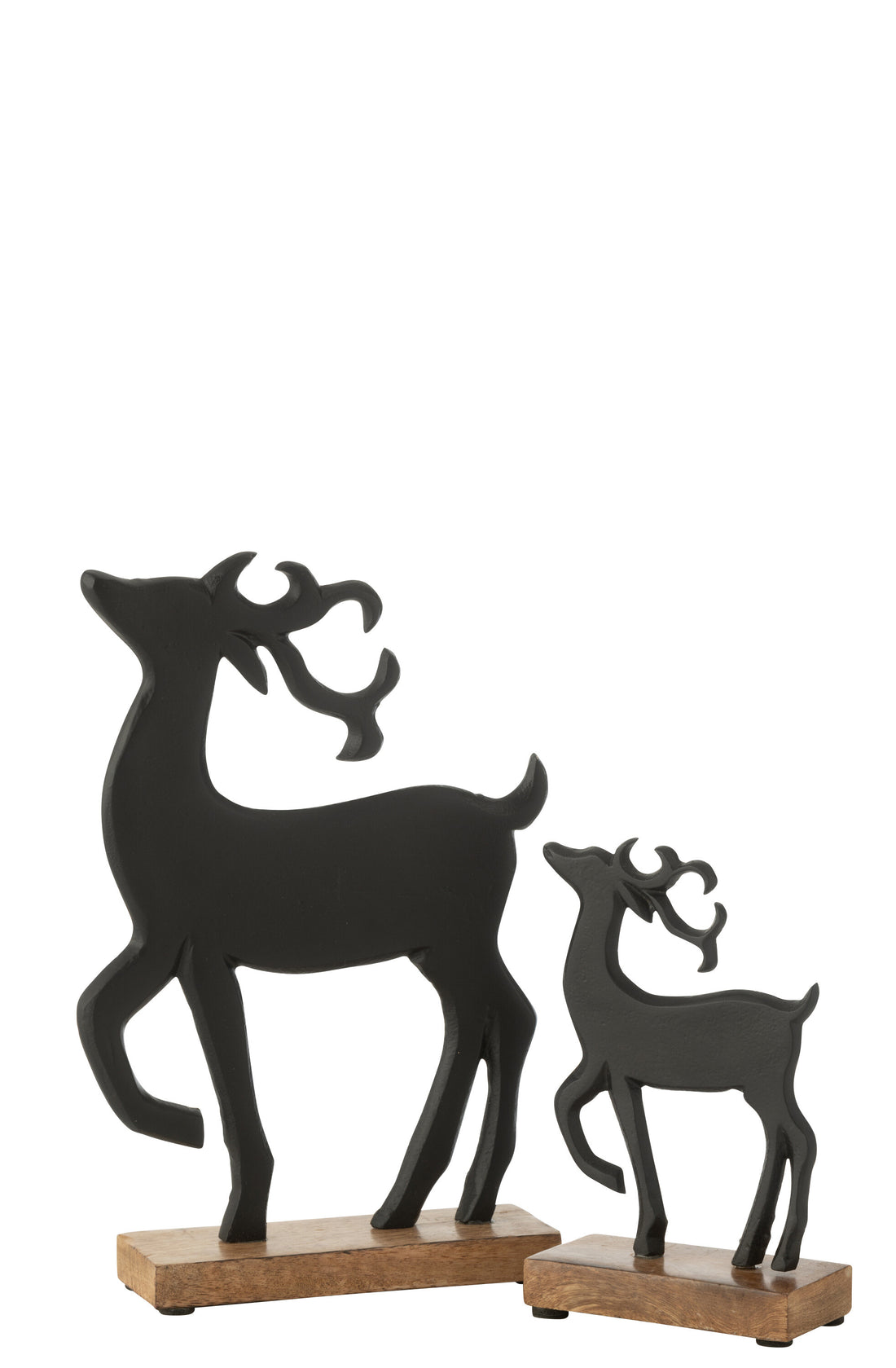 Rendier op voet aluminium/hout zwart groot
