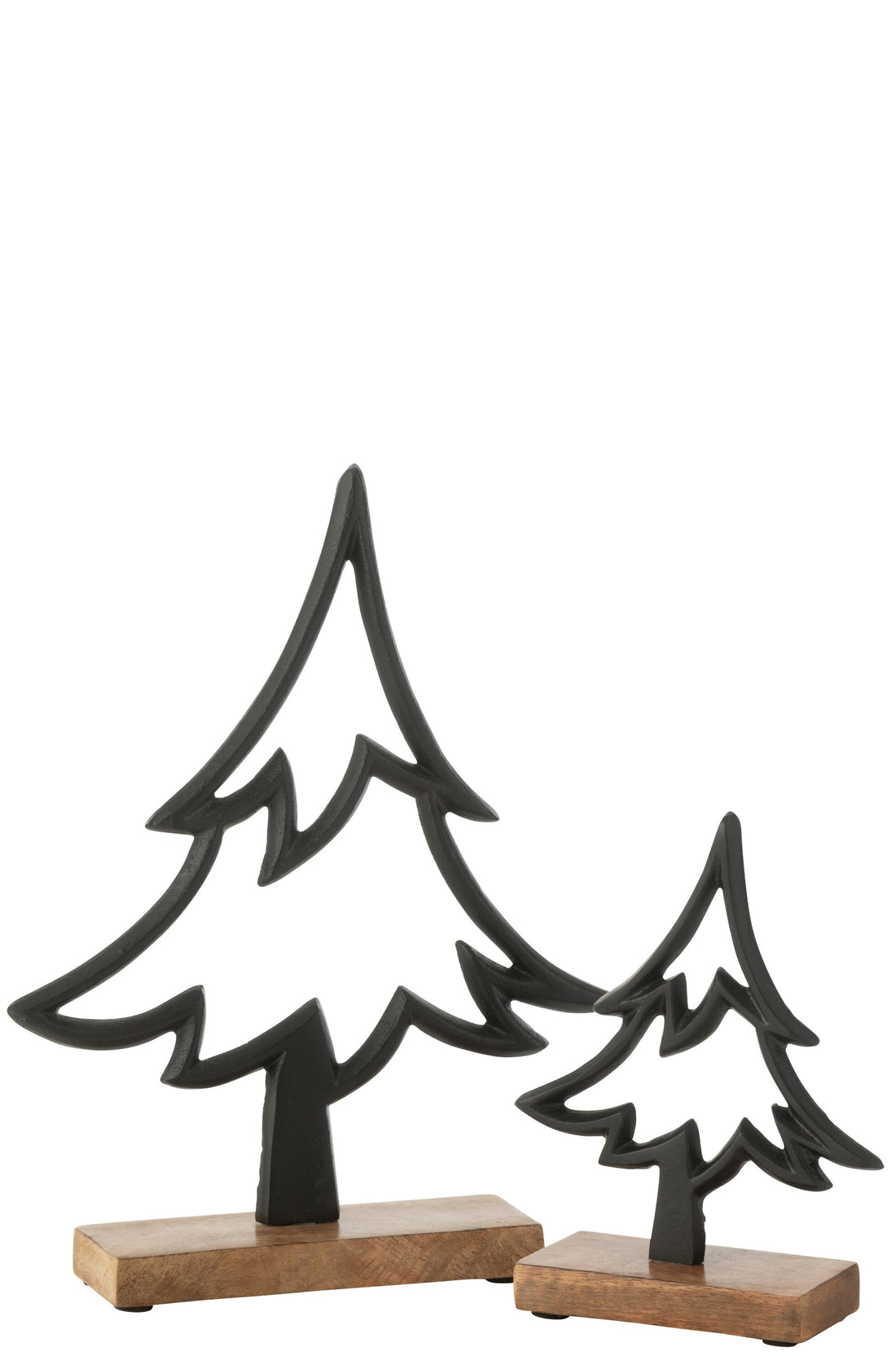 Dennenboom op voet Aluminium/Hout Zwart Groot