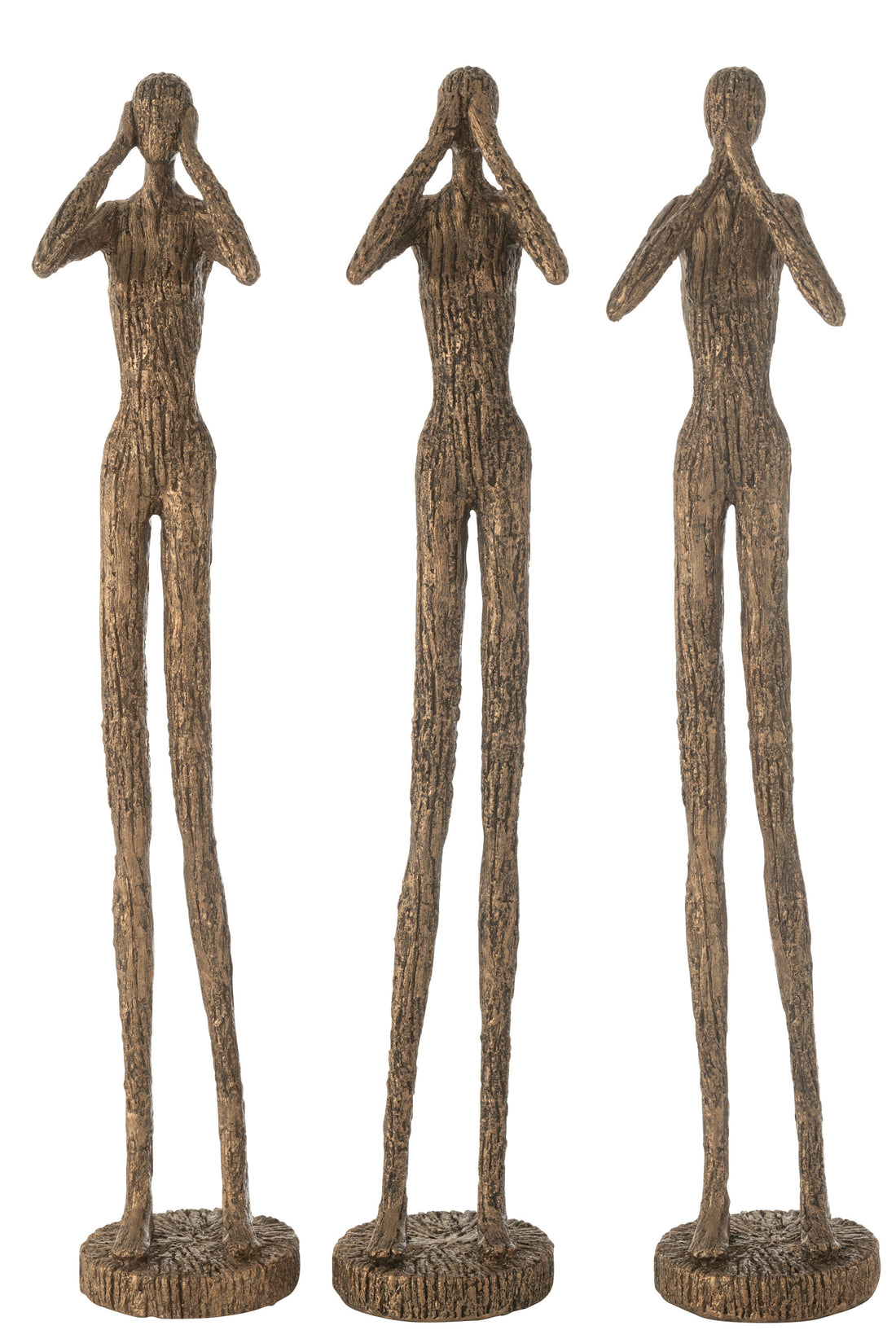 Beeld Zien/Horen/Spreken Hars Bruin/Goud Assortiment Van 3