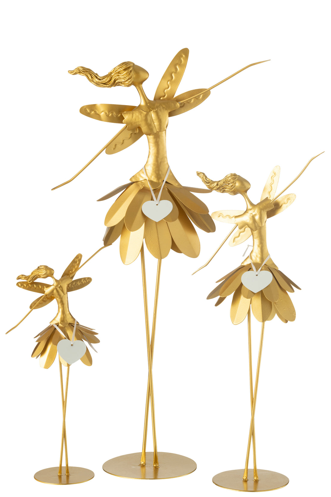 Feeën Hart Label Metaal Goud Groot