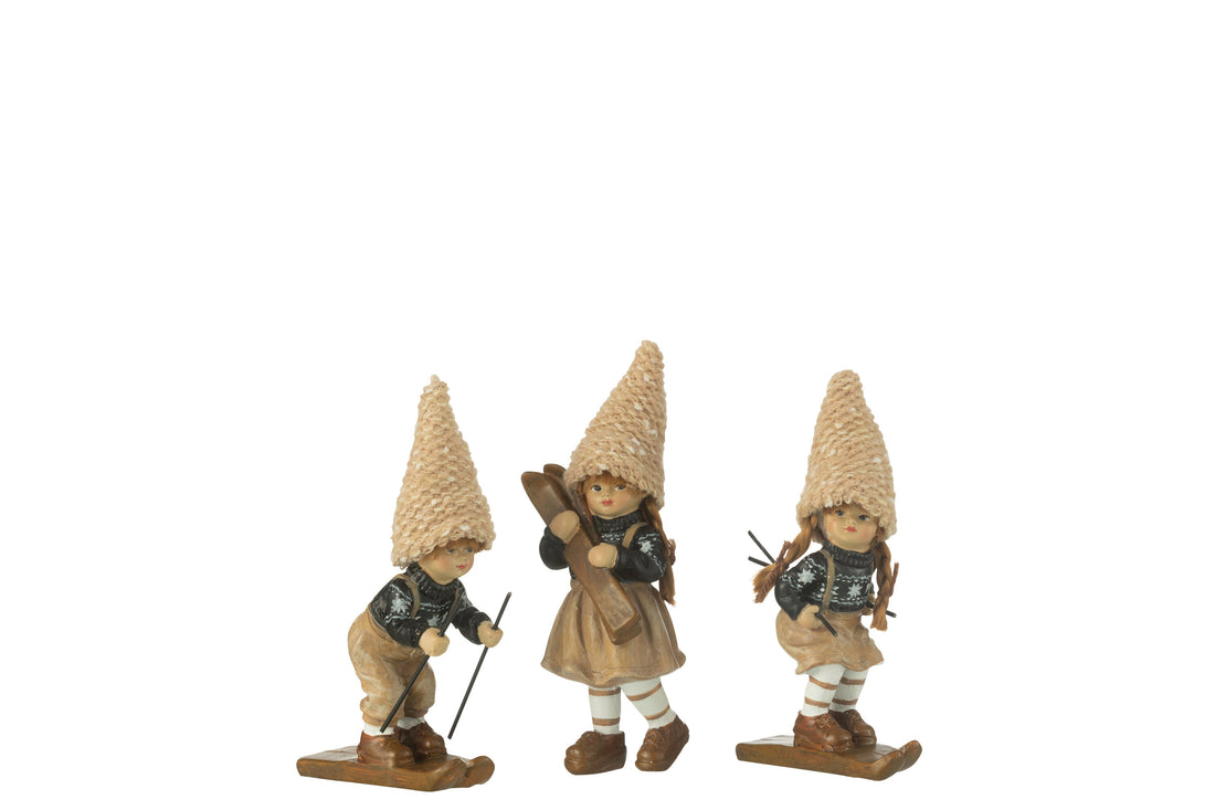 Kinderen Skiën Hars Bruin Kleine Assortiment Van 3