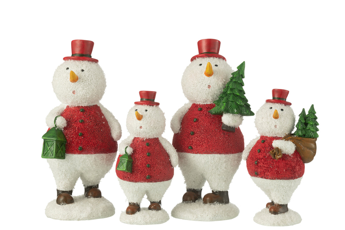 Sneeuwpop Boom+Lantaarn Hars Mix Grote Assortiment Van 2