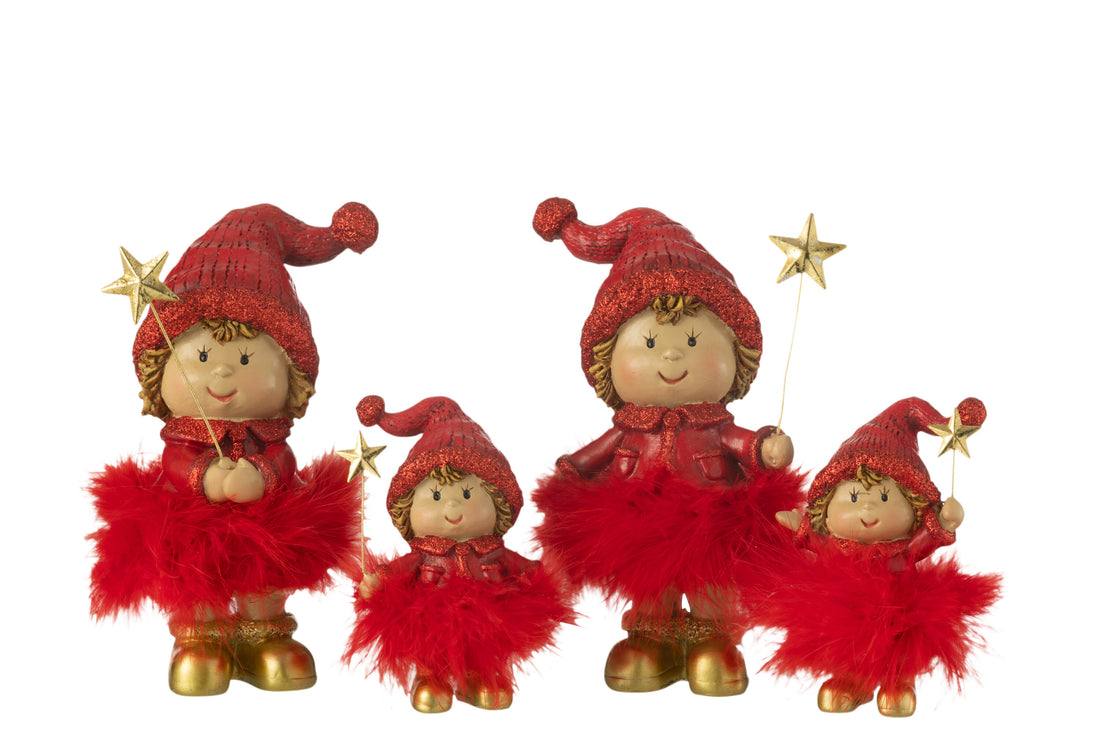 Kindermuts+Ster Bont Hars Rood/Goud Groot Assortiment Van 2