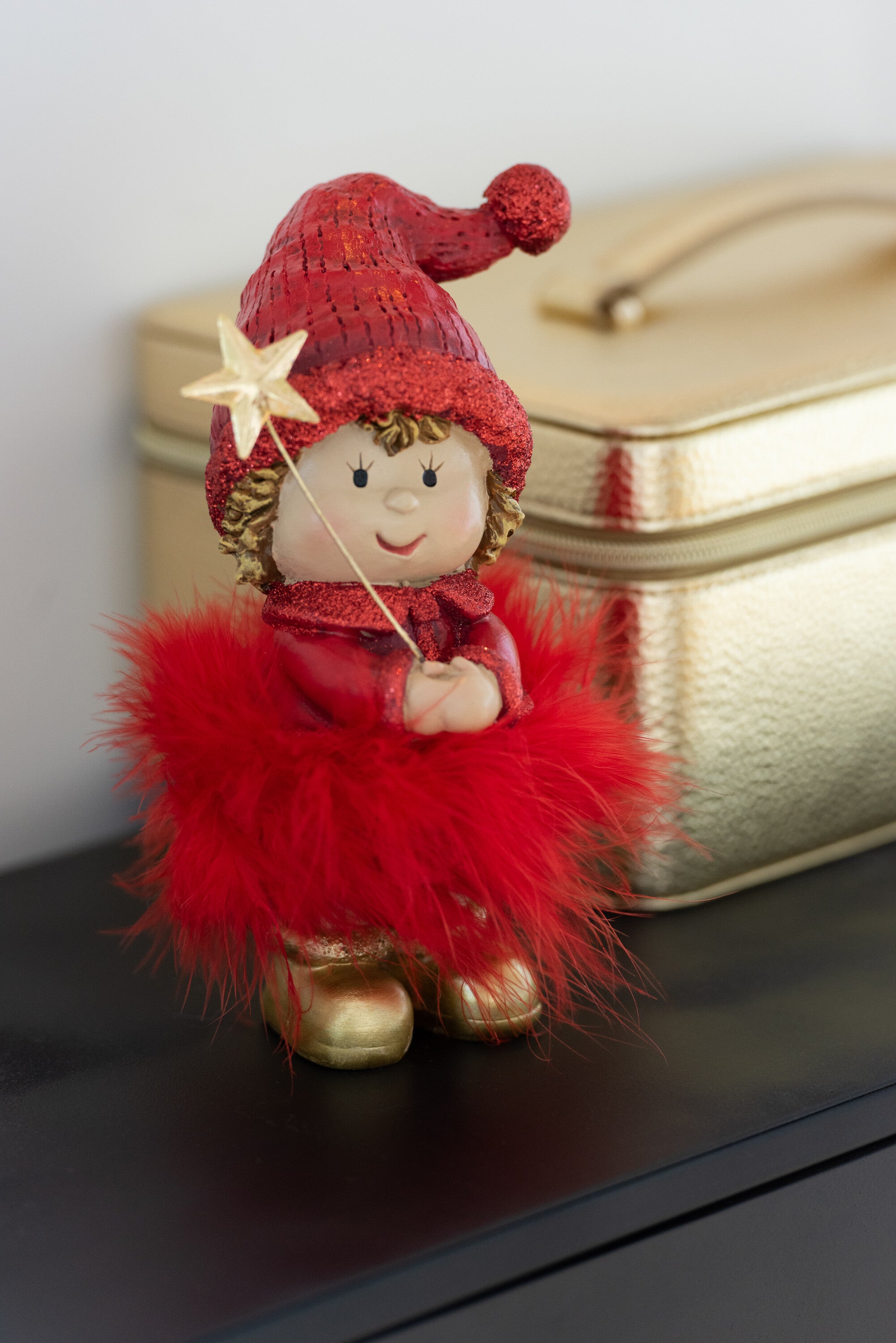 Kindermuts+Ster Bont Hars Rood/Goud Groot Assortiment Van 2