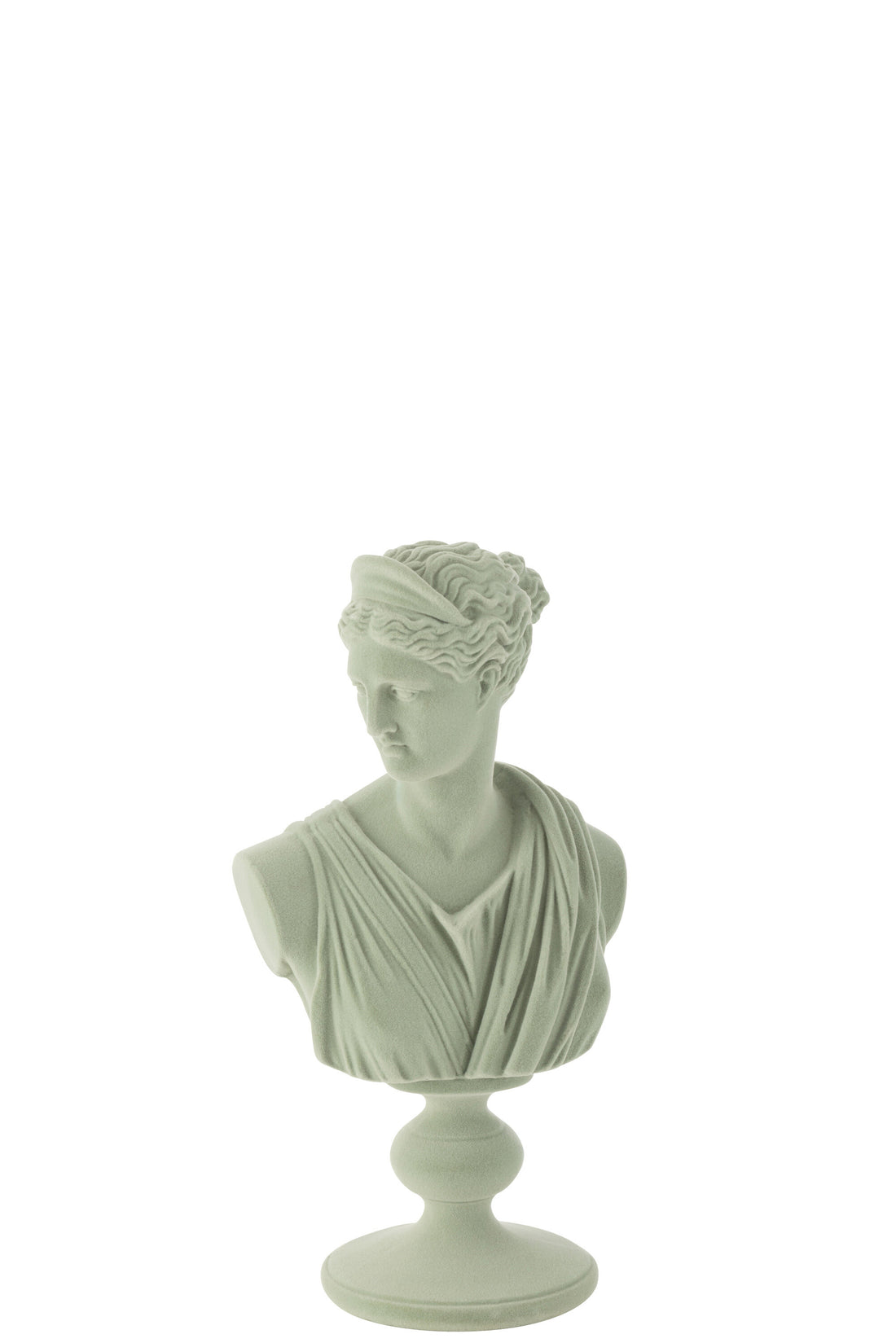 J-Line Buste Griekse Vrouw Resine Velours Munt Small