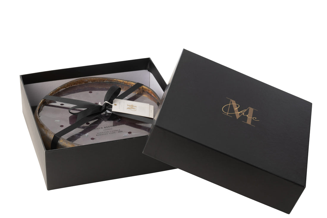 Geurkaars M-Chic Glas Goud/Zwart Groot-40H