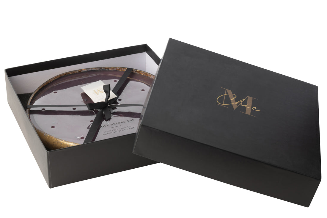 Geurkaars M-Chic Glas Goud/Zwart Extra Groot -35H