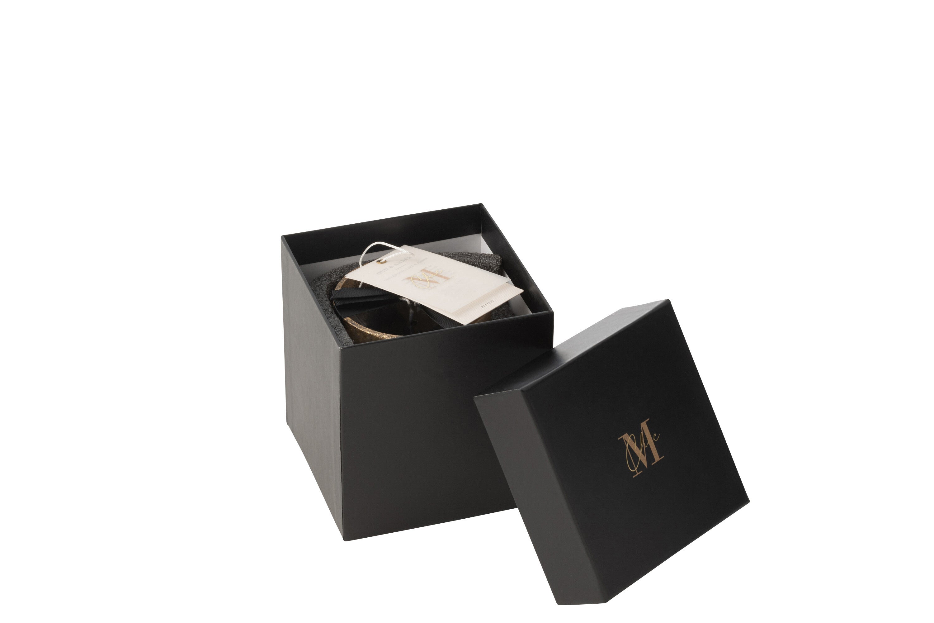 Geurkaars Deluxe Glas Goud/Zwart Klein-48H