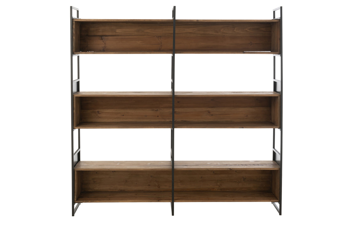 Plank Rustik Gerecycled Hout/Metaal Zwart/Natuurlijk Groot