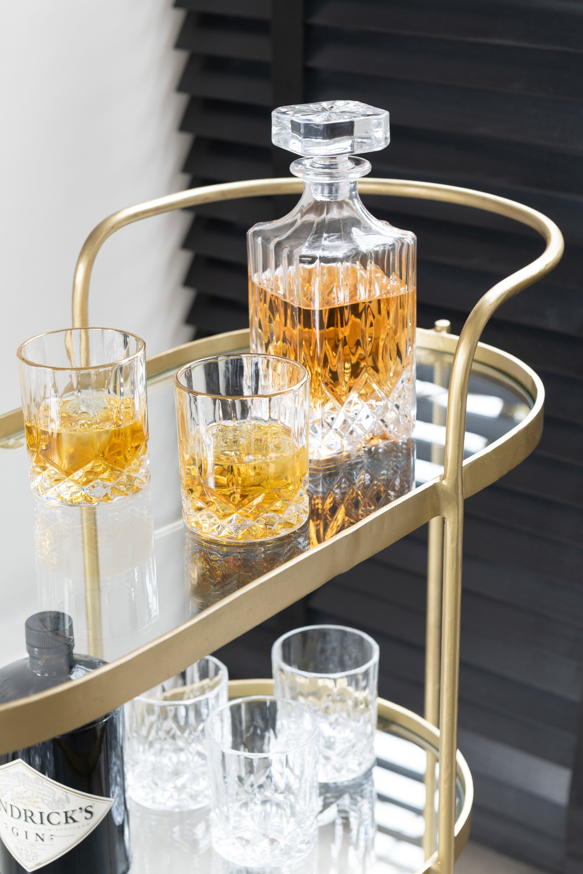 J-Line Dienstkar Ovaal Metaal/Spiegel Goud