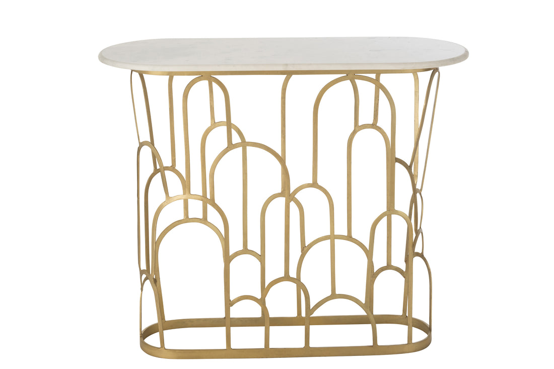 Console Moza Metaal/Marmer Goud