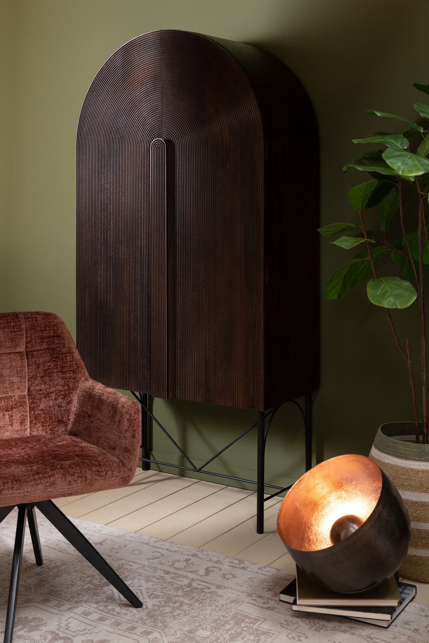 J-Line Stoel Louna Ijzer/Acryl Bruin