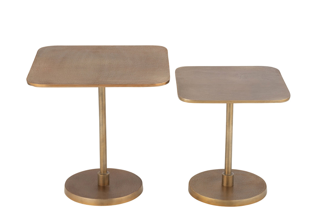 J-Line Set Van 2 Tafels Aluminium Goud