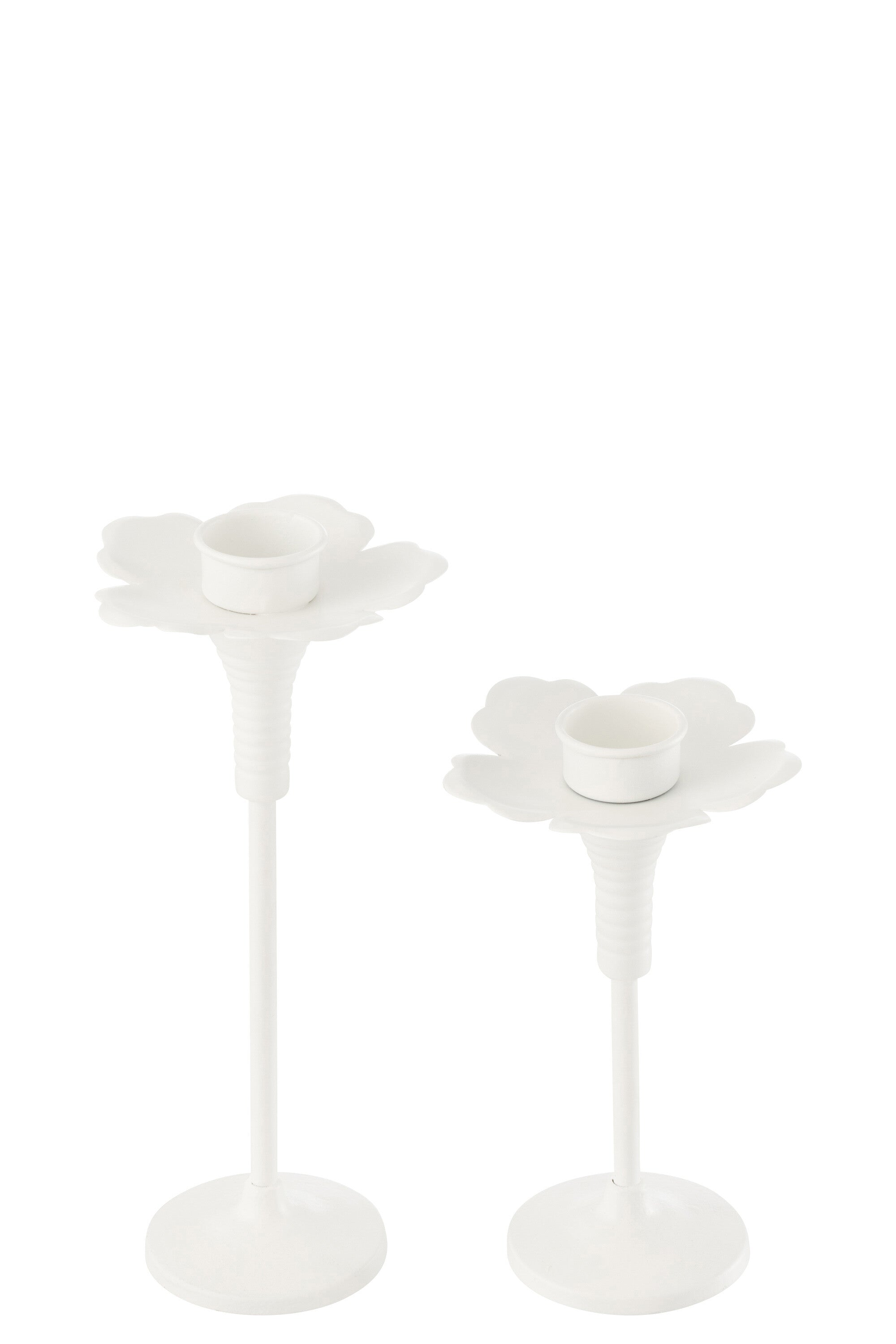 Set van 2 kaarsenhouders Oldies Metaal Wit