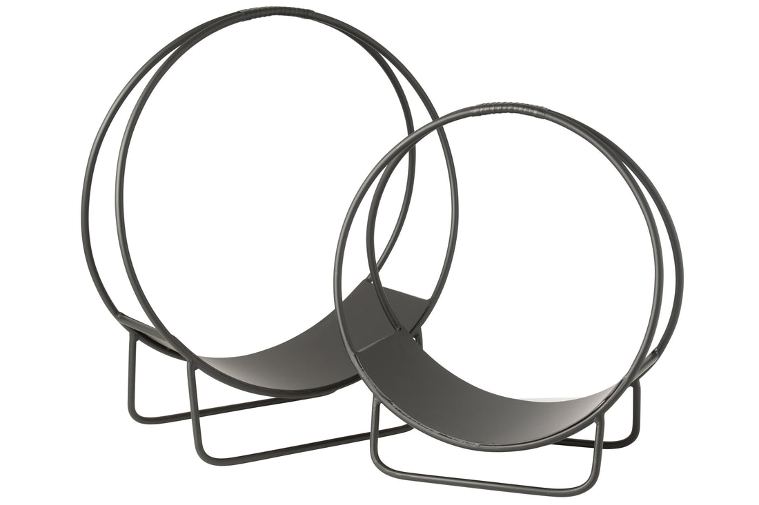 Houtopslagrek Mark Metaal Zwart Groot