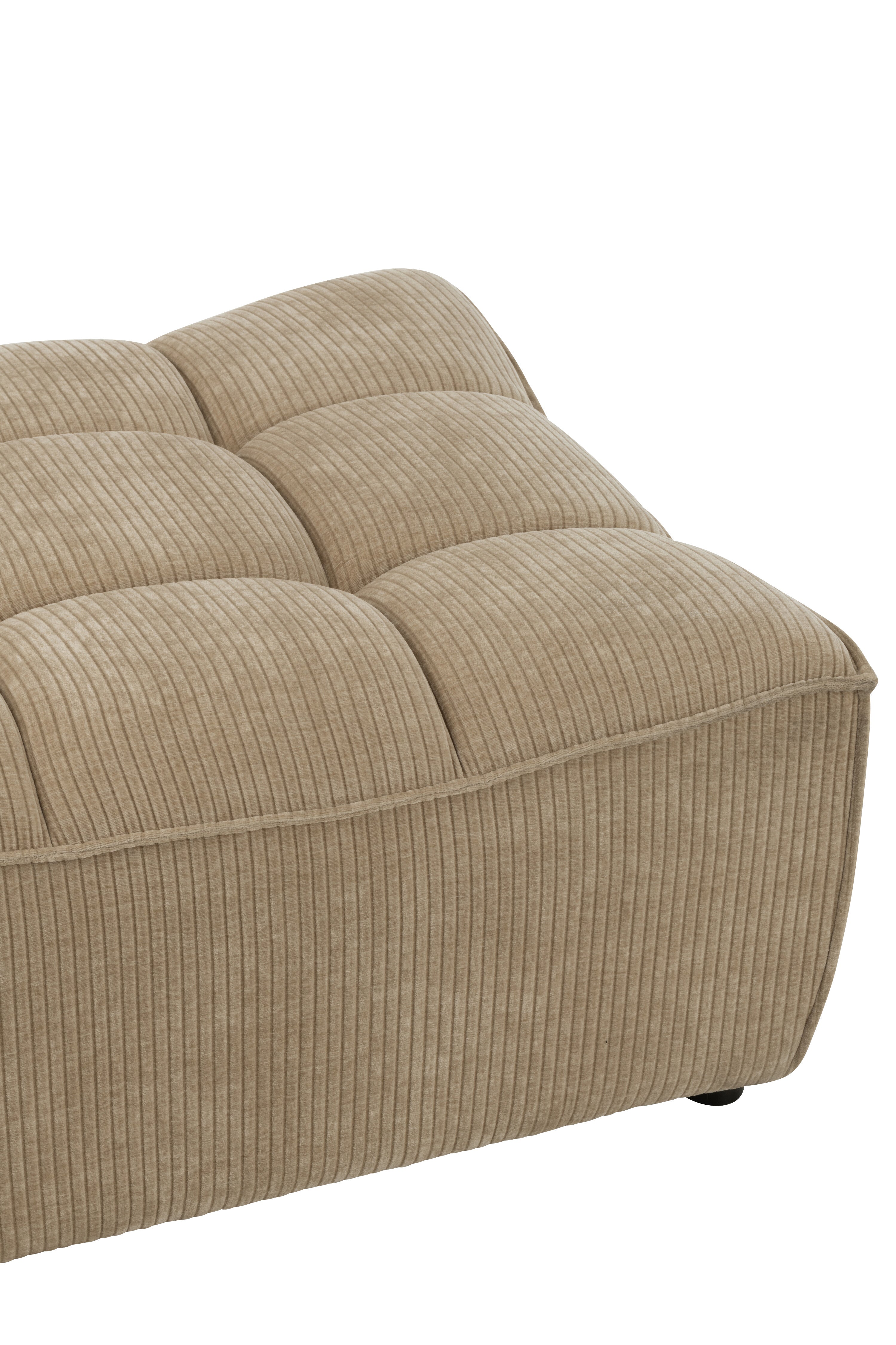 J-Line Poef Grid Populierenhout/Schuim Donker Beige