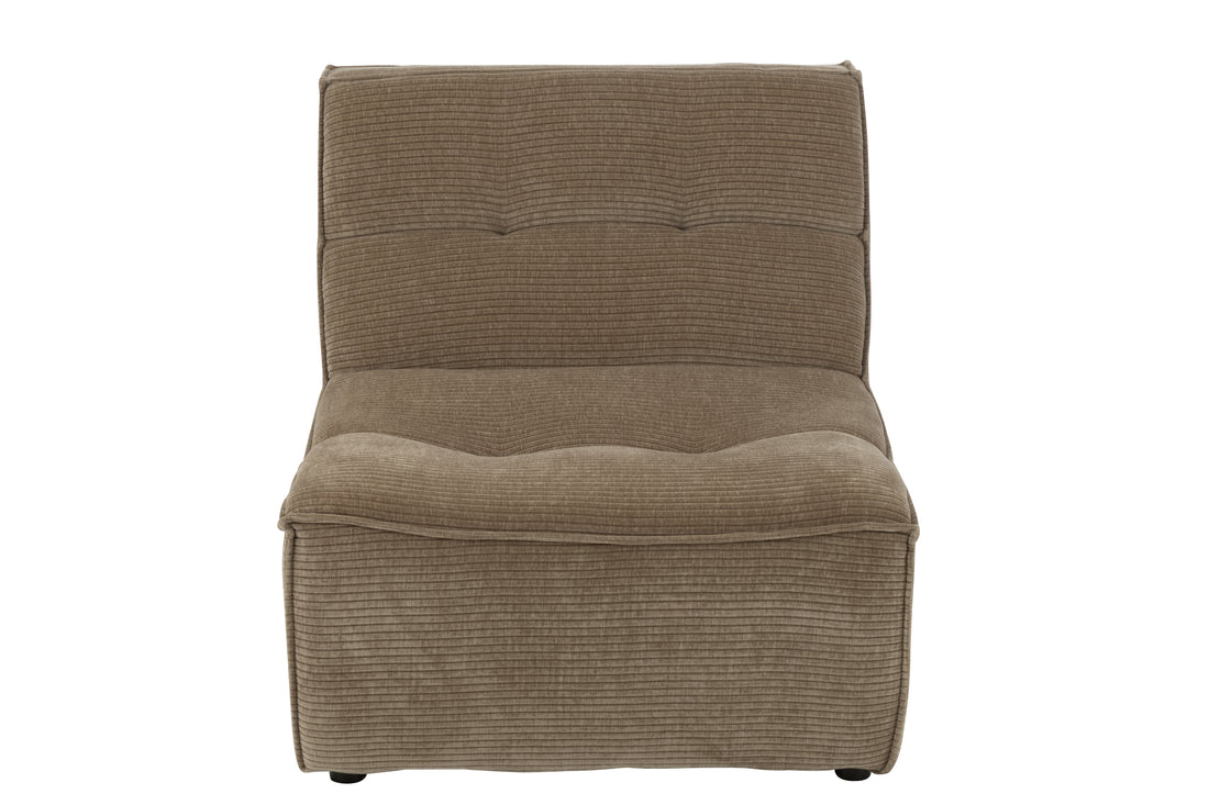 J-Line Chaise Grid Populierenhout/Schuim Donker Taupe