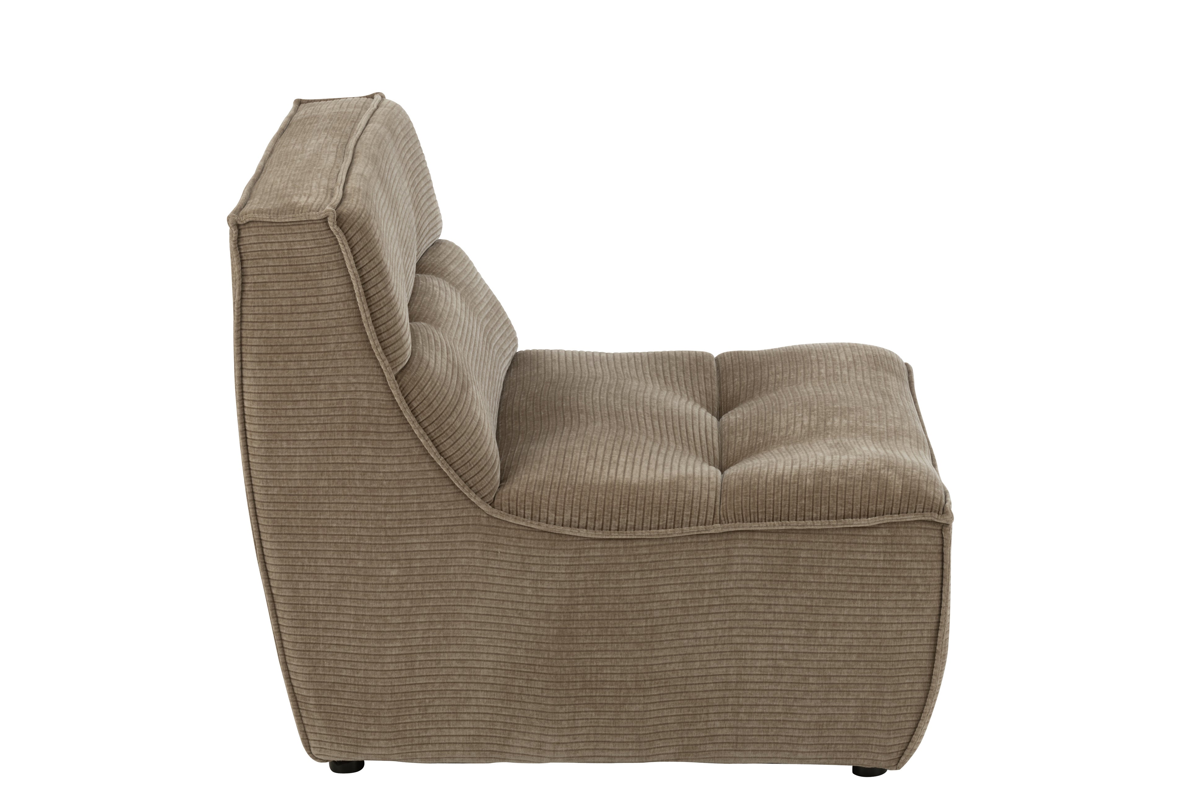 J-Line Chaise Grid Populierenhout/Schuim Donker Taupe