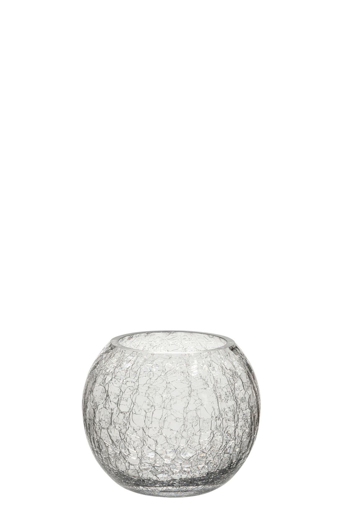 J-Line lantaarn Bol Craquele glas transparant klein