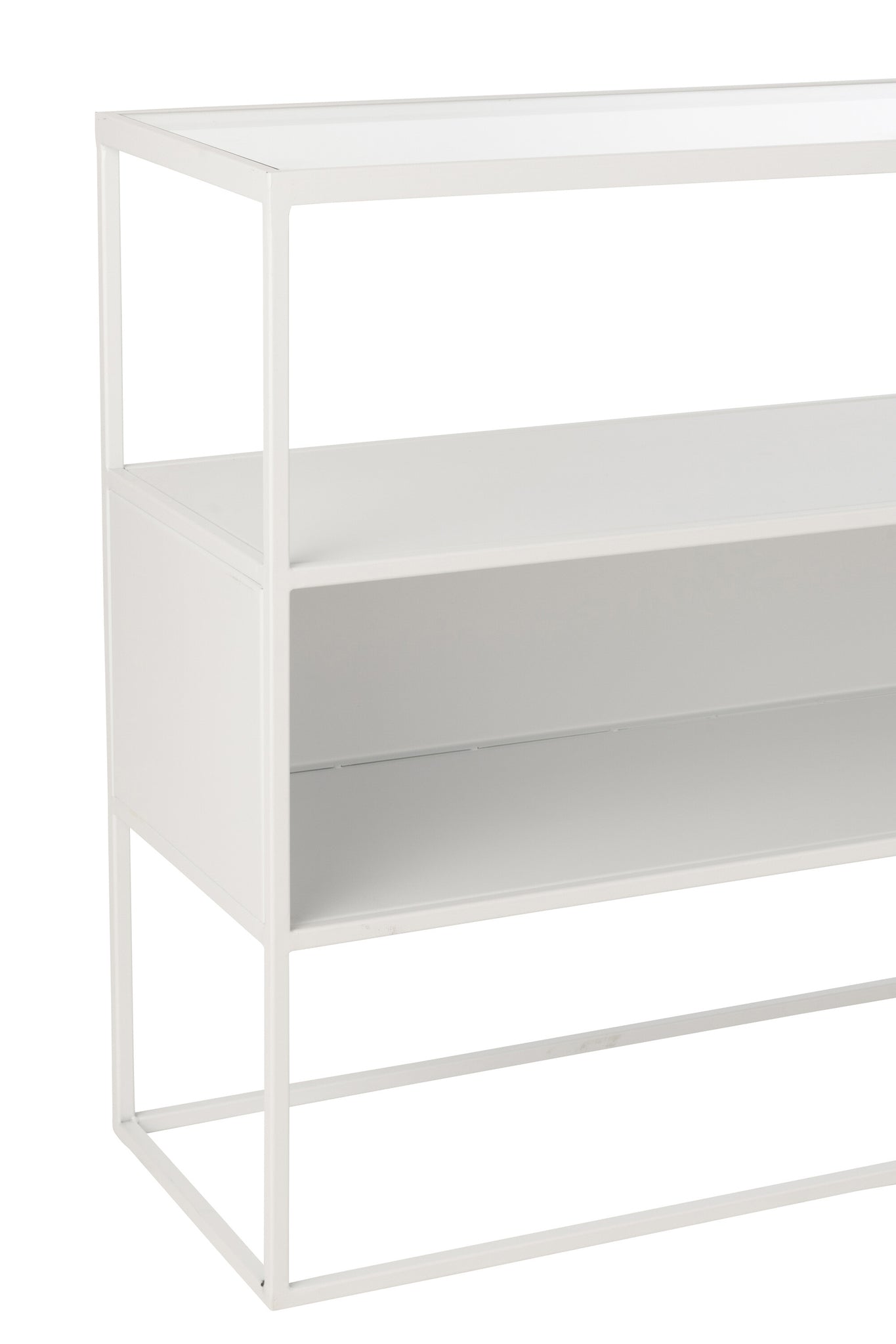 Console Vierkant Metaal/Glas Wit