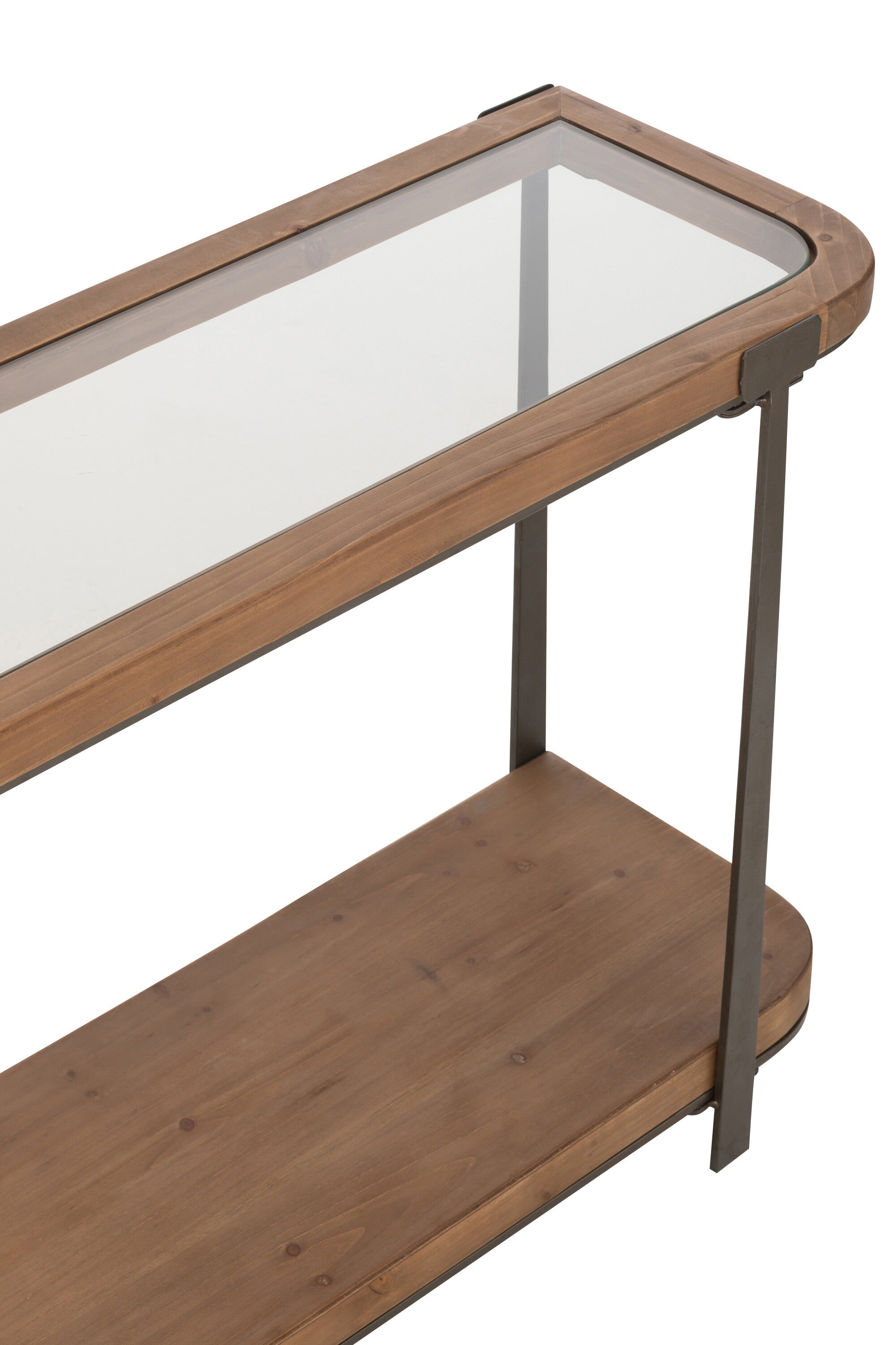 Console Tremi Vurenhout/Glas Natuur/Zwart