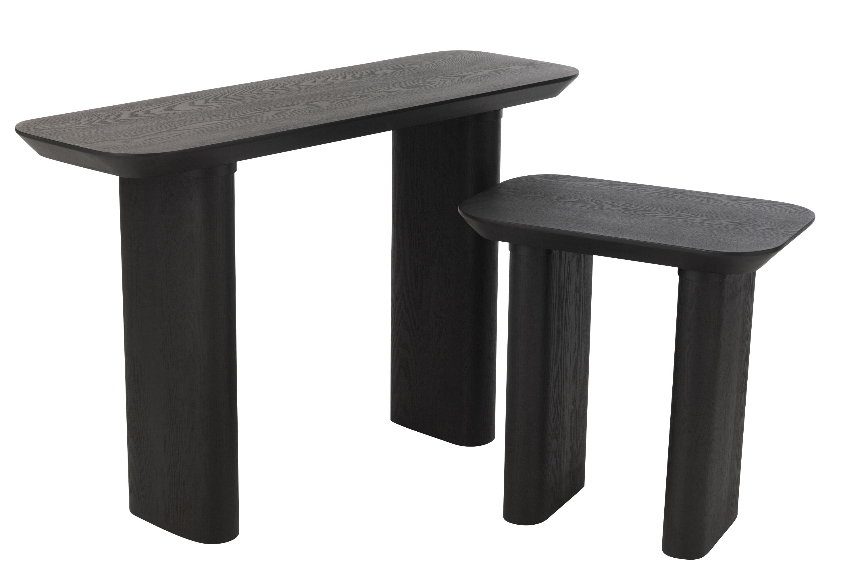 J-Line Console Large Fineer/Spar Hout Zwart