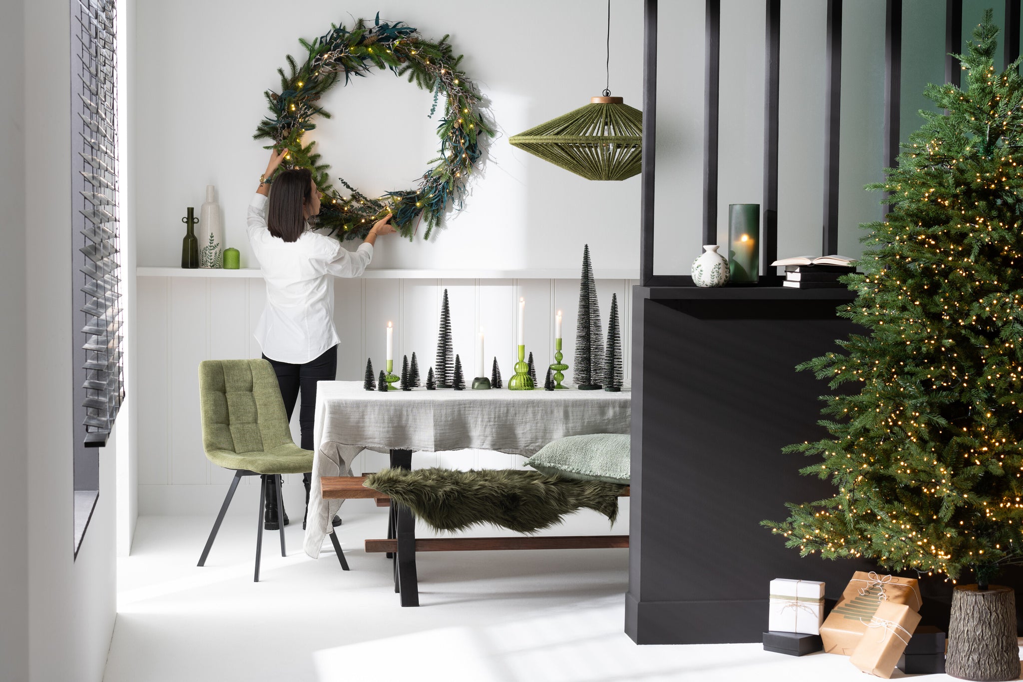 Eetkamerstoel Clark Metaal/Polyester Groen