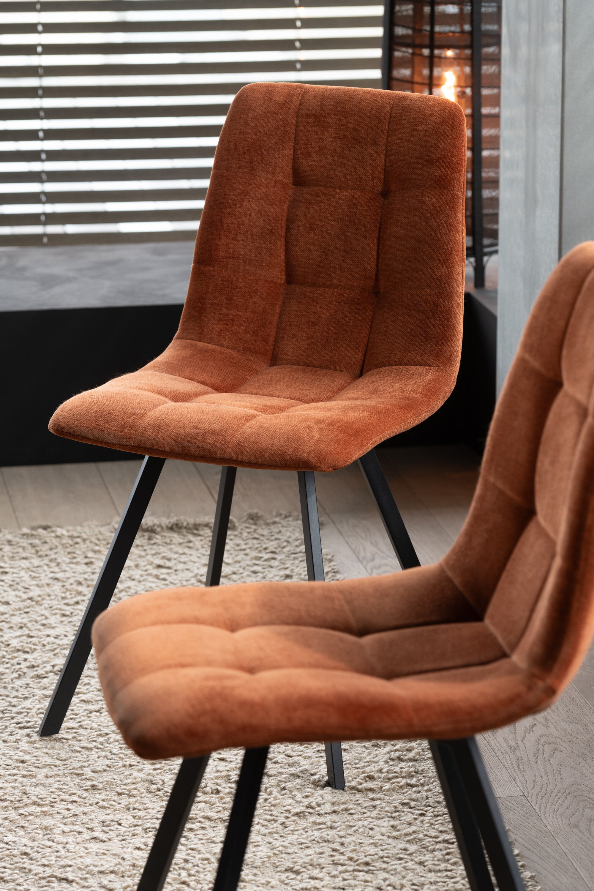 Eetkamerstoel Clark Metaal/Polyester Roest